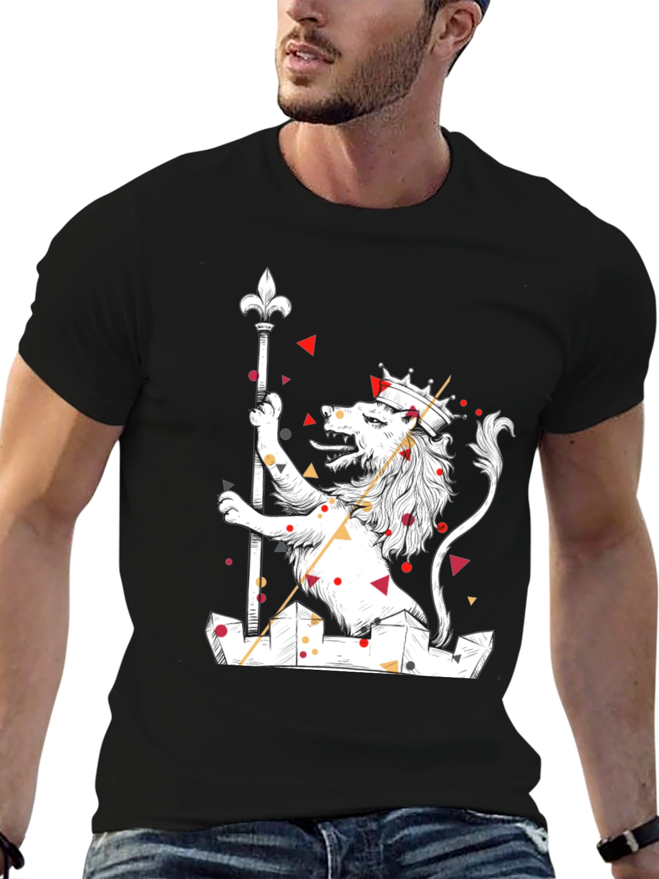 Lion King Graphic Black T-Shirt - Modern Art