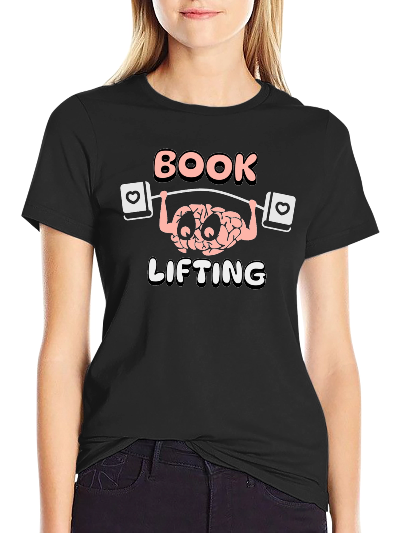 Book Lifting Brain T-Shirt - Nerd Gym Tee