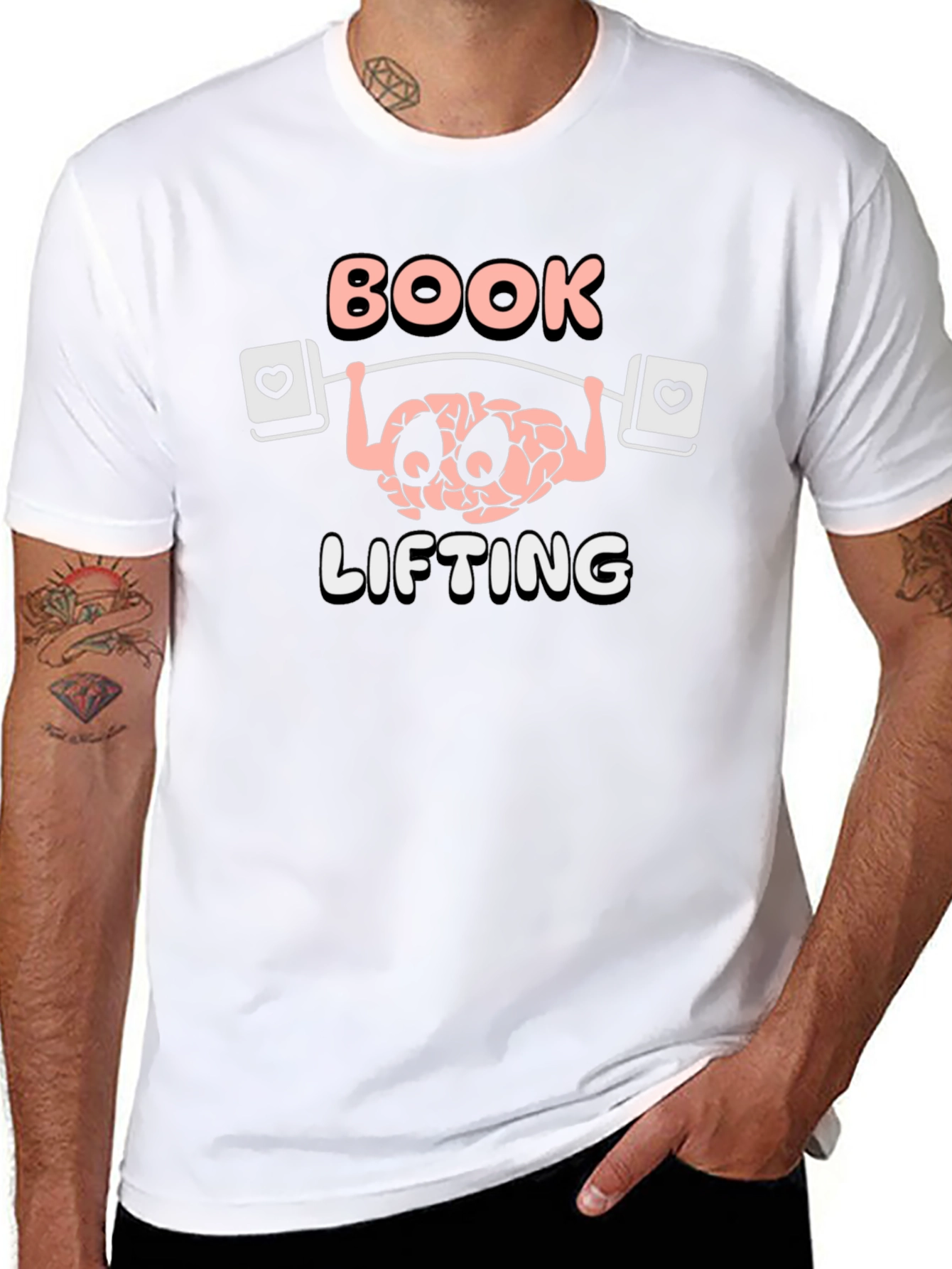 Book Lifting Brain T-Shirt - Nerd Gym Tee