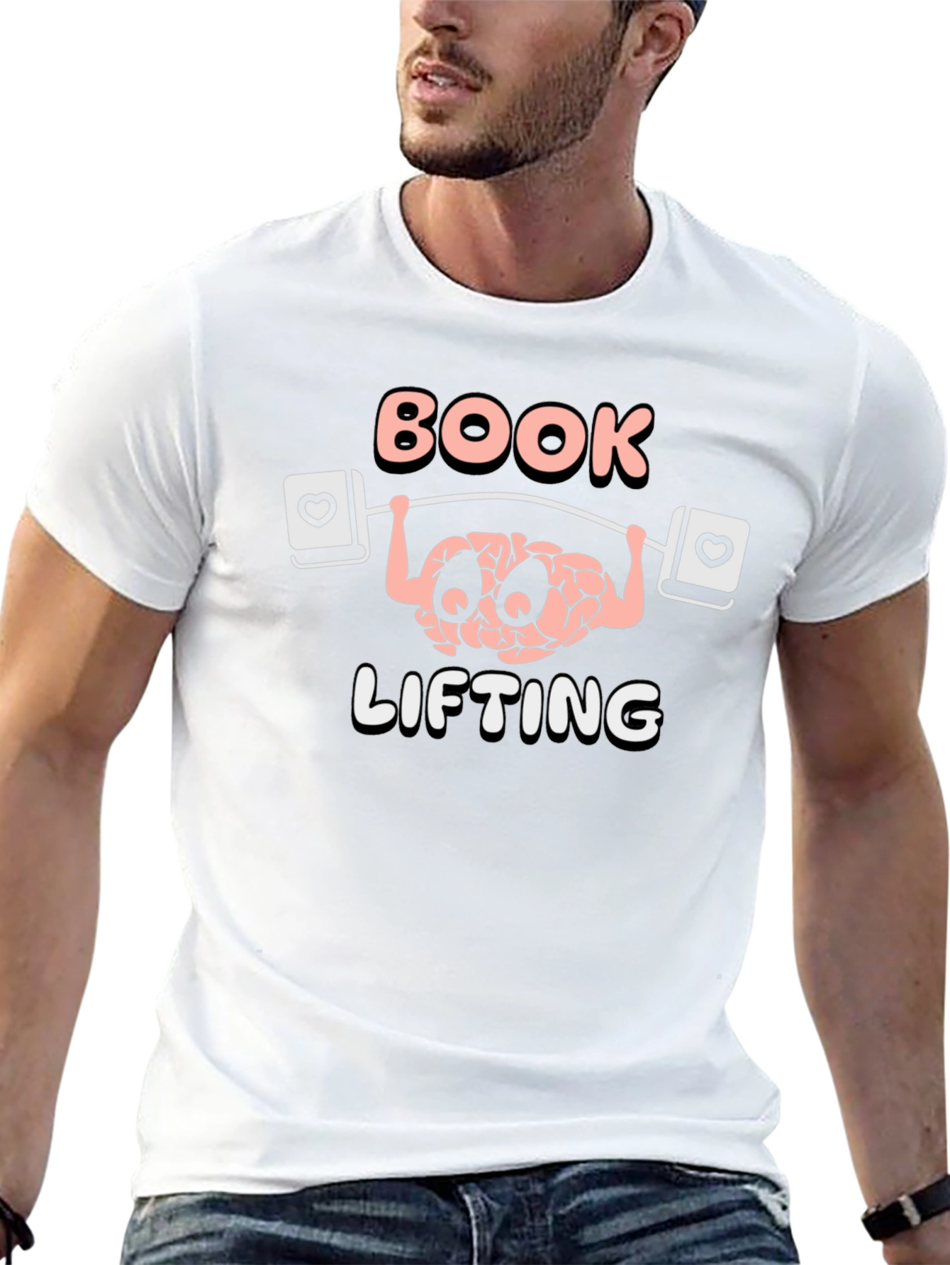 Book Lifting Brain T-Shirt - Nerd Gym Tee