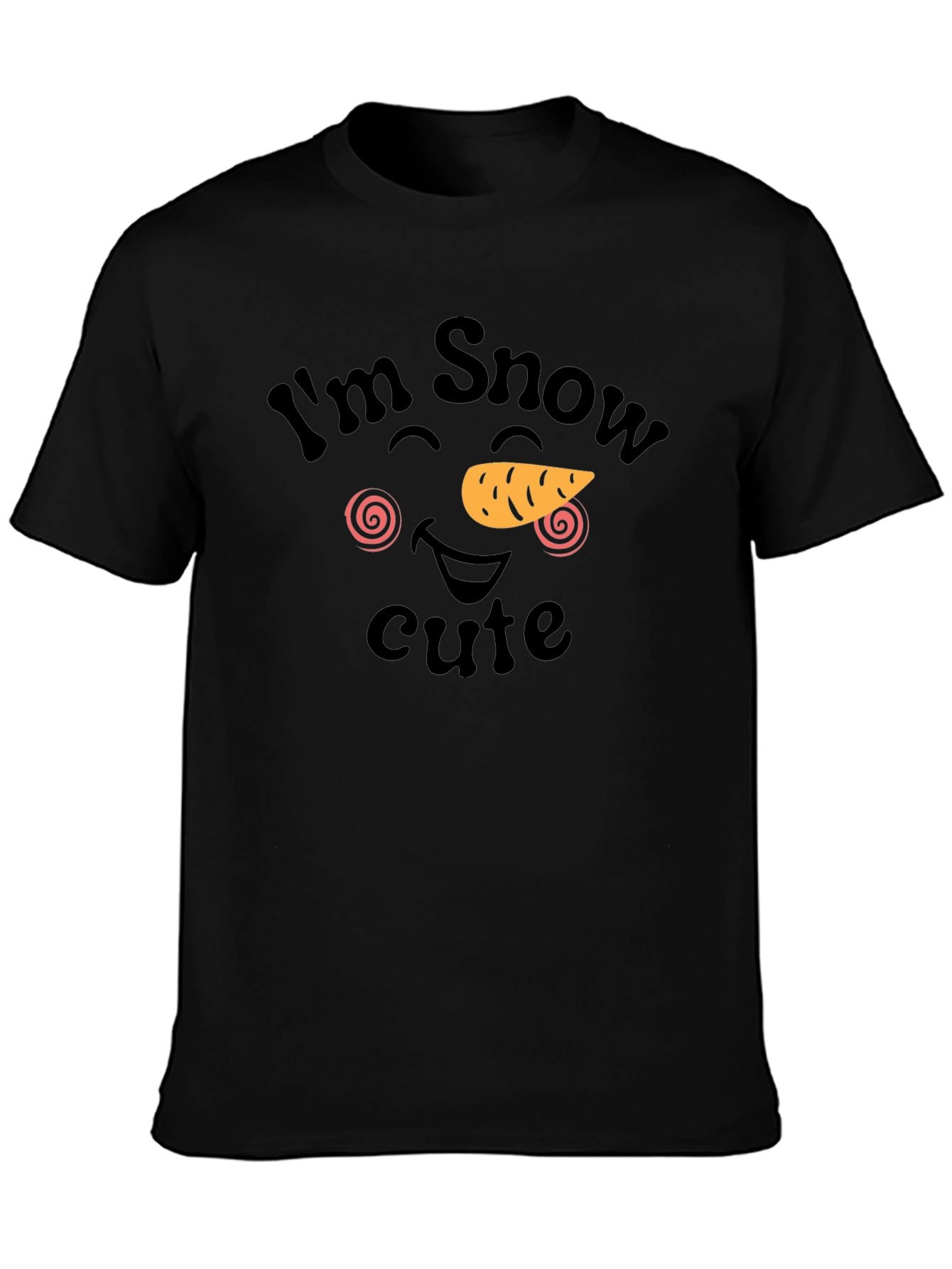 Im Snow Cute Black Graphic T-Shirt
