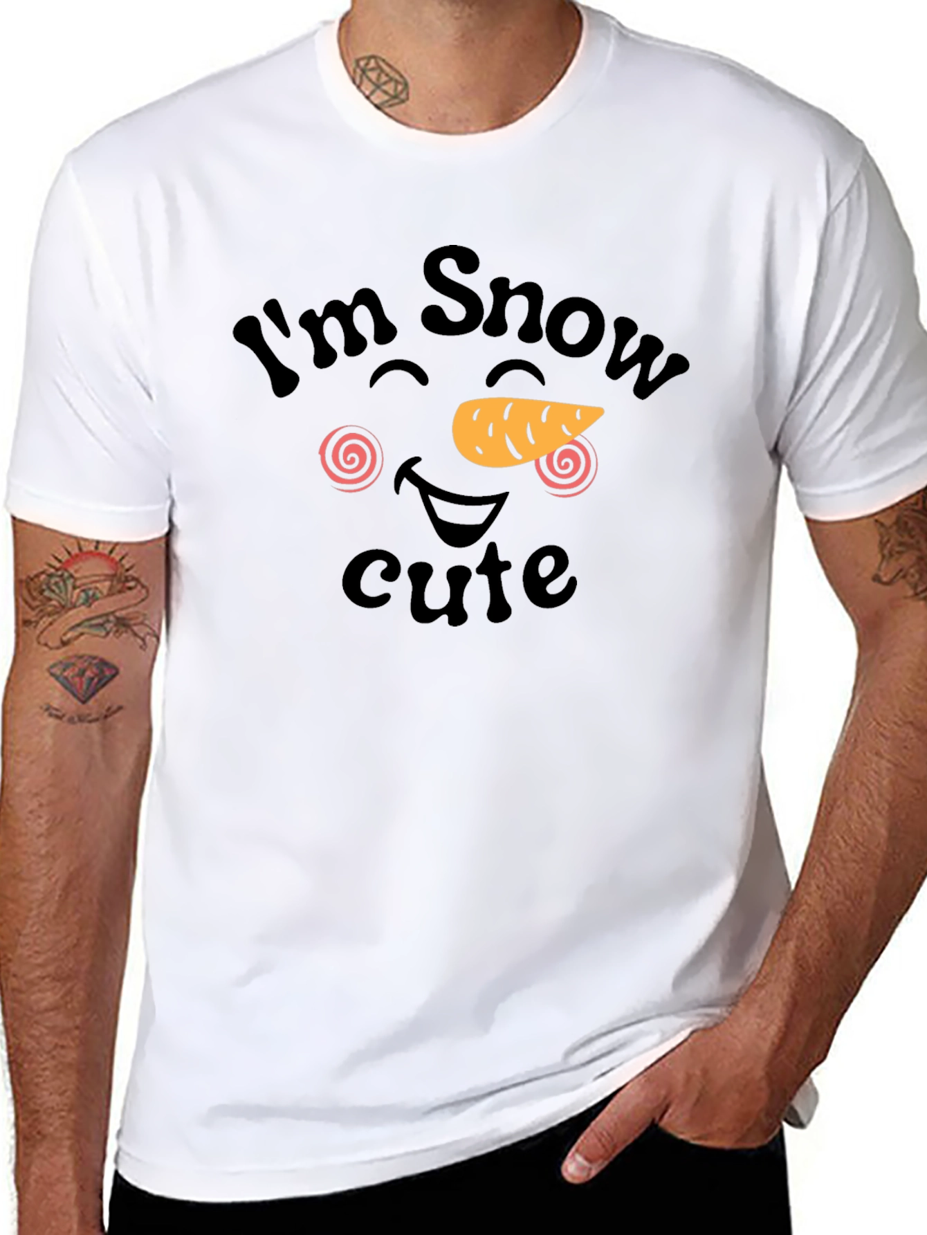 Im Snow Cute Black Graphic T-Shirt
