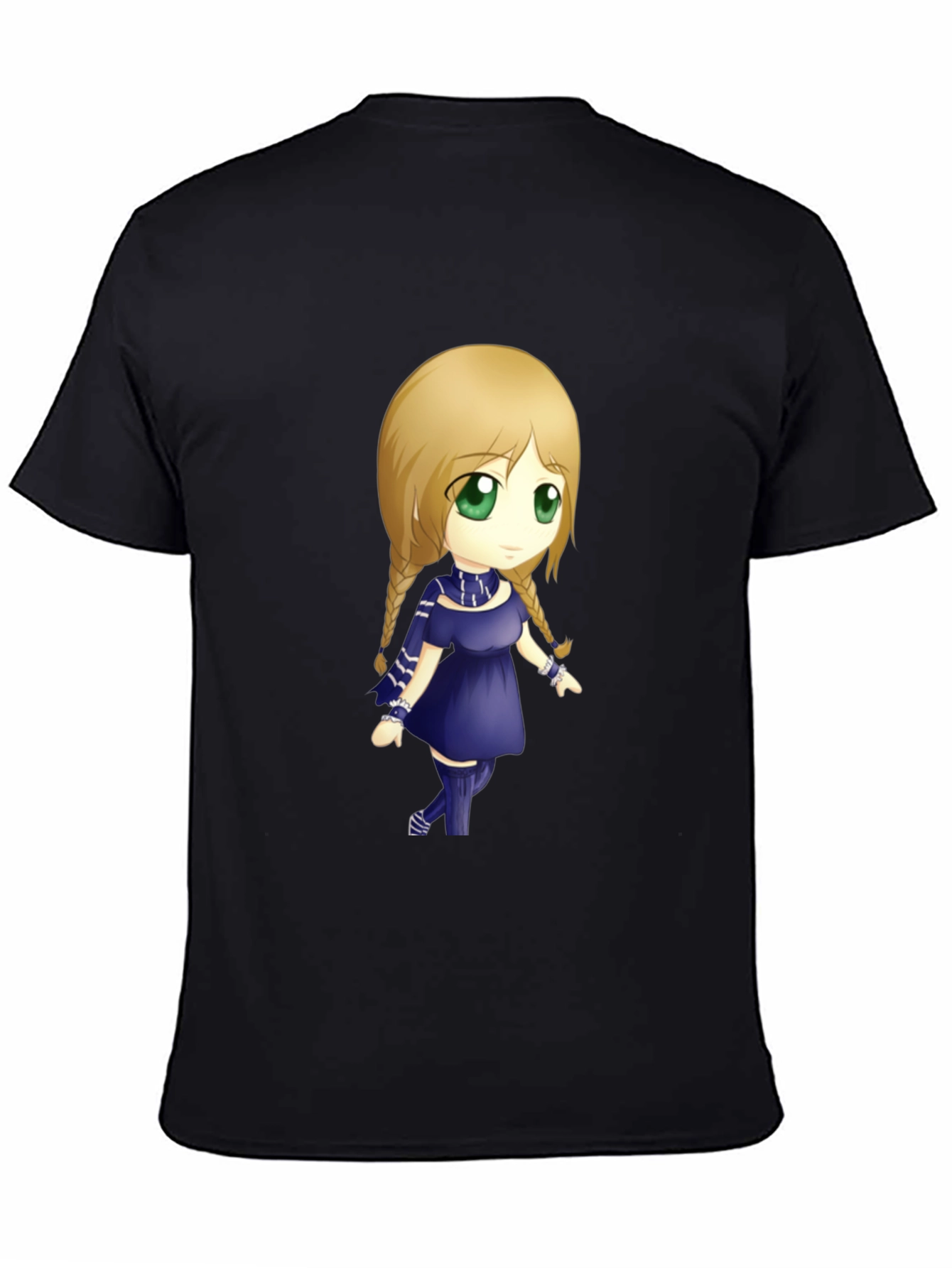 Anime Character Graphic Tee - Black Cotton Shirt