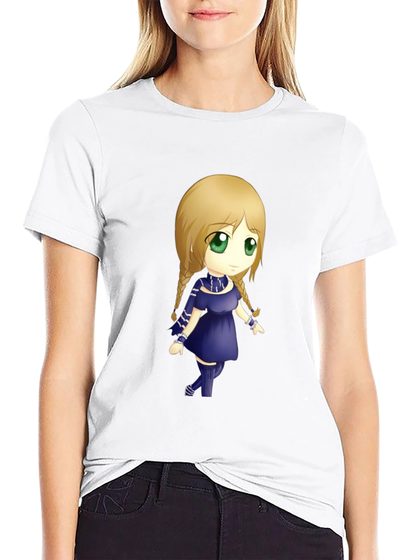 Anime Character Graphic Tee - Black Cotton Shirt