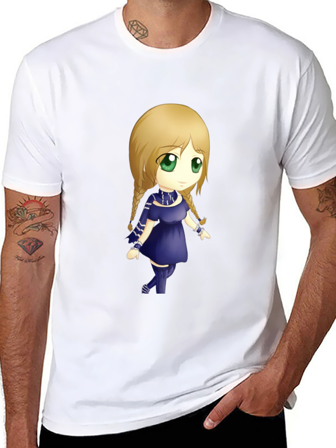 Anime Character Graphic Tee - Black Cotton Shirt