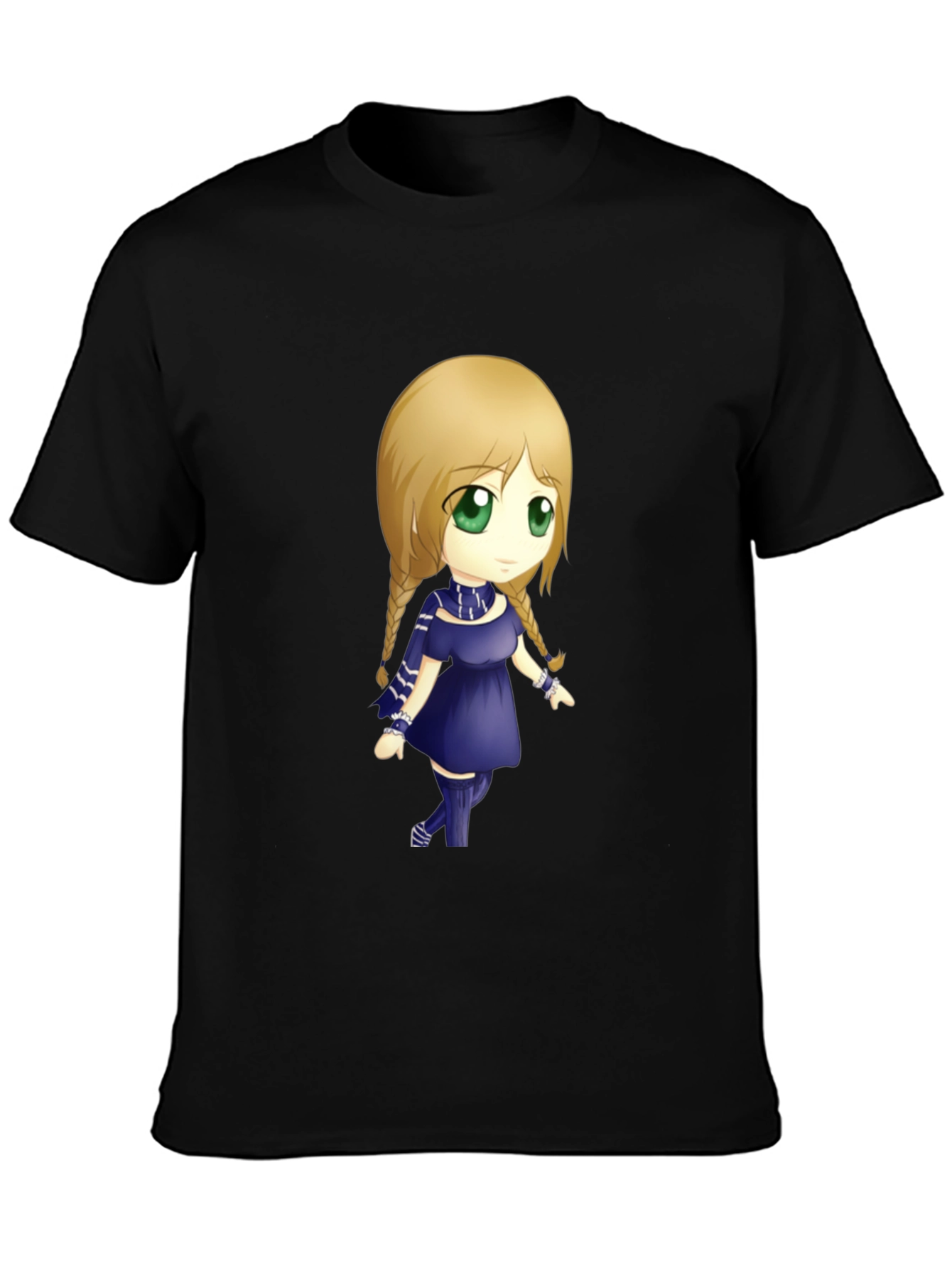 Anime Character Graphic Tee - Black Cotton Shirt