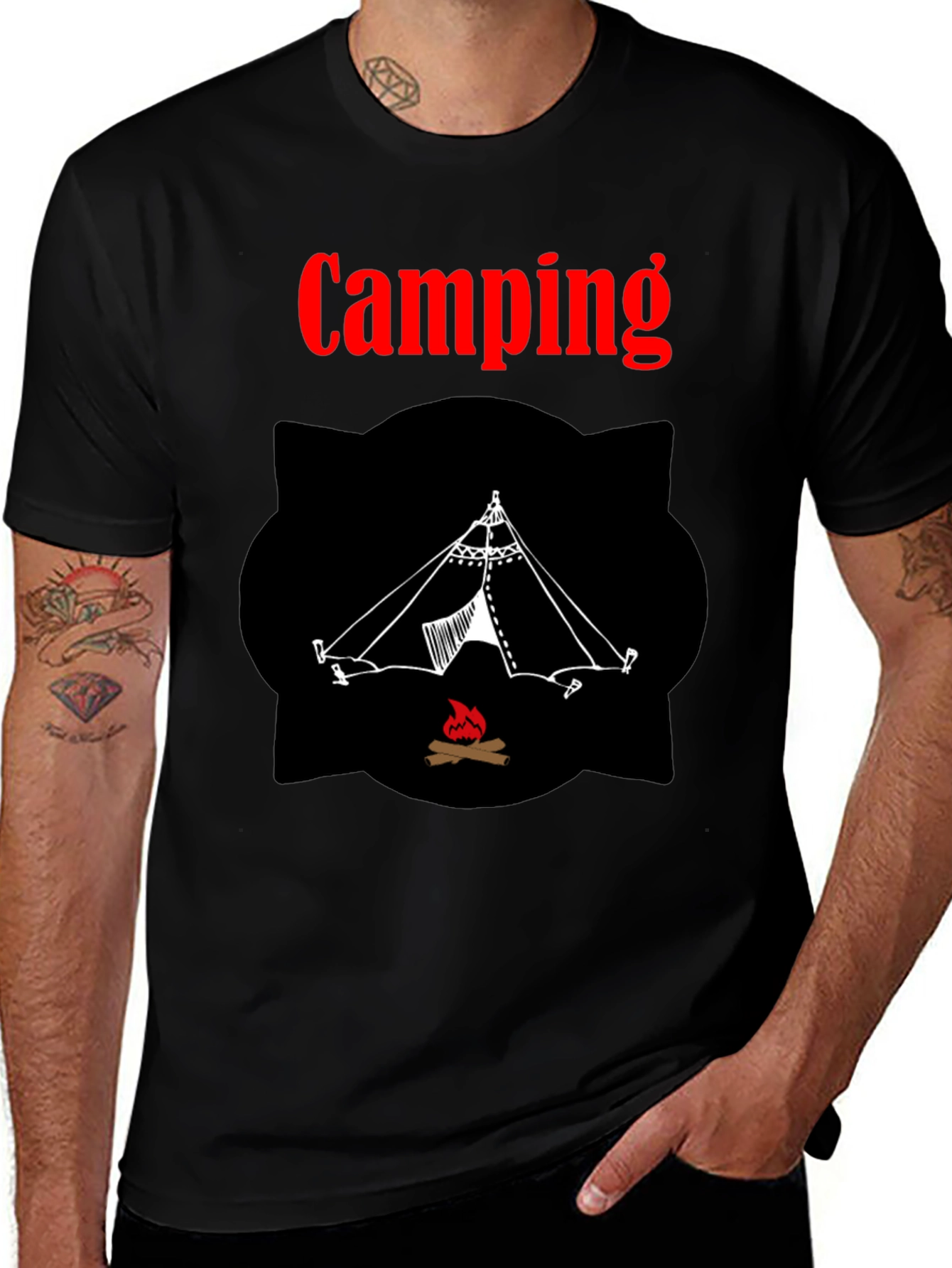 Camping Tent Graphic Tee - Outdoor Adventure Shirt