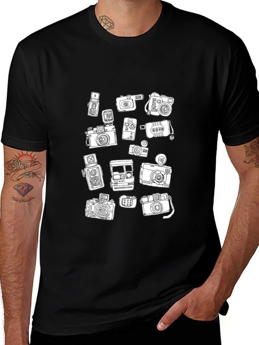 Camera Print Black T-Shirt