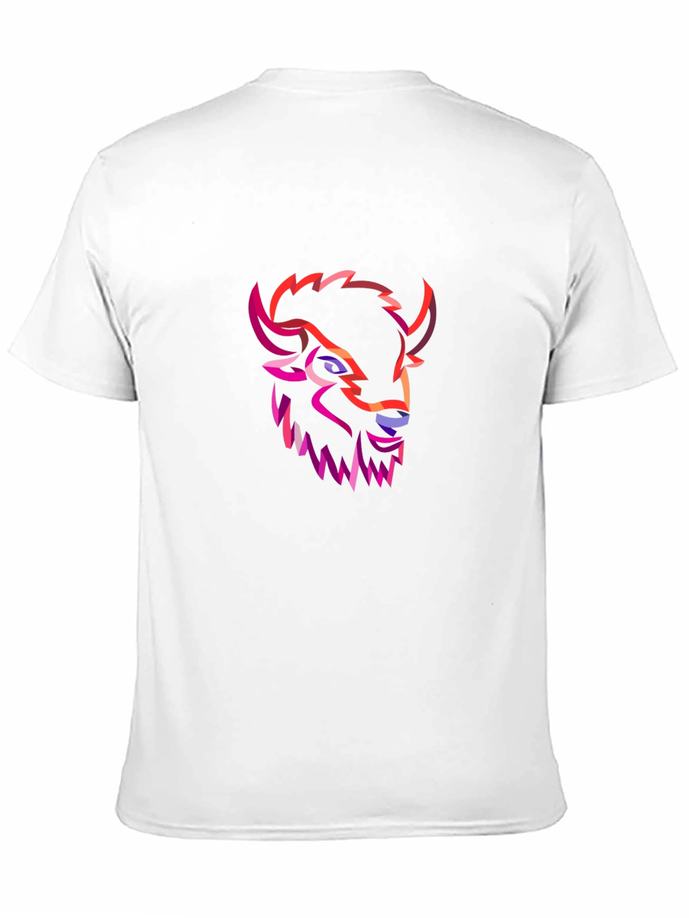 Geometric Buffalo Head Graphic Tee - Black