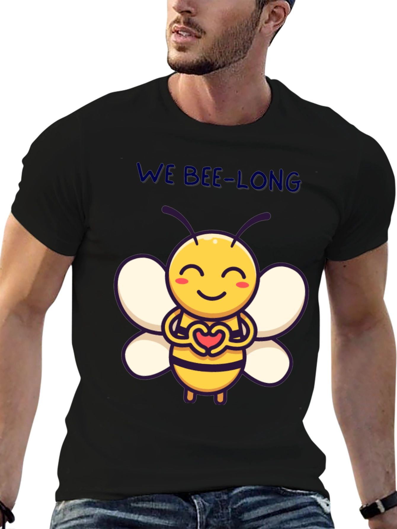 We Bee-Long Cute Bee Graphic T-Shirt