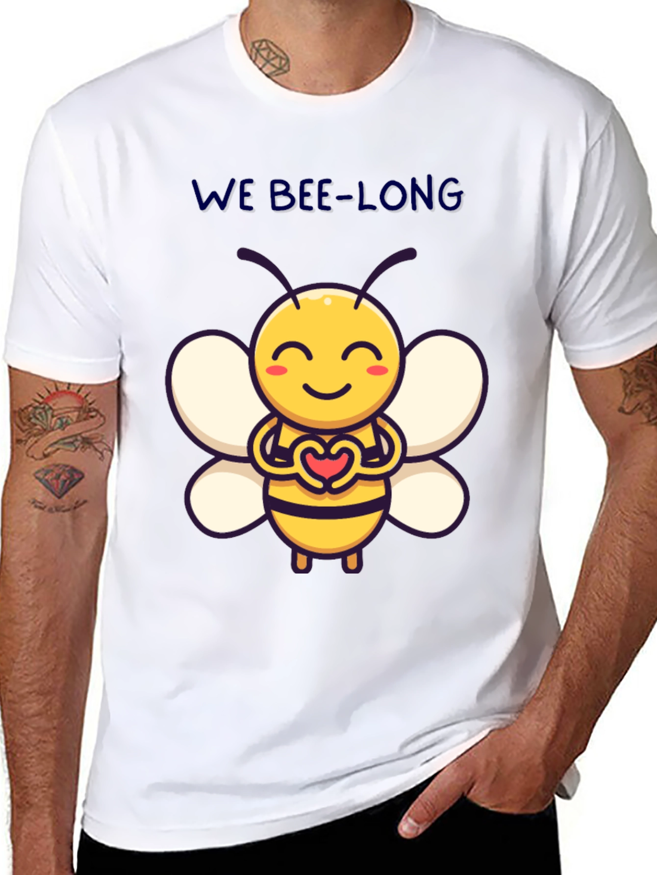 We Bee-Long Cute Bee Graphic T-Shirt