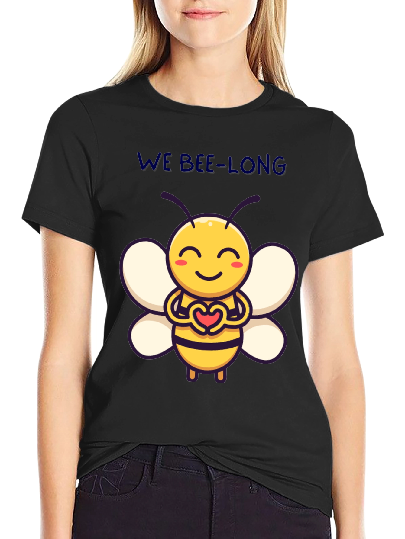We Bee-Long Cute Bee Graphic T-Shirt