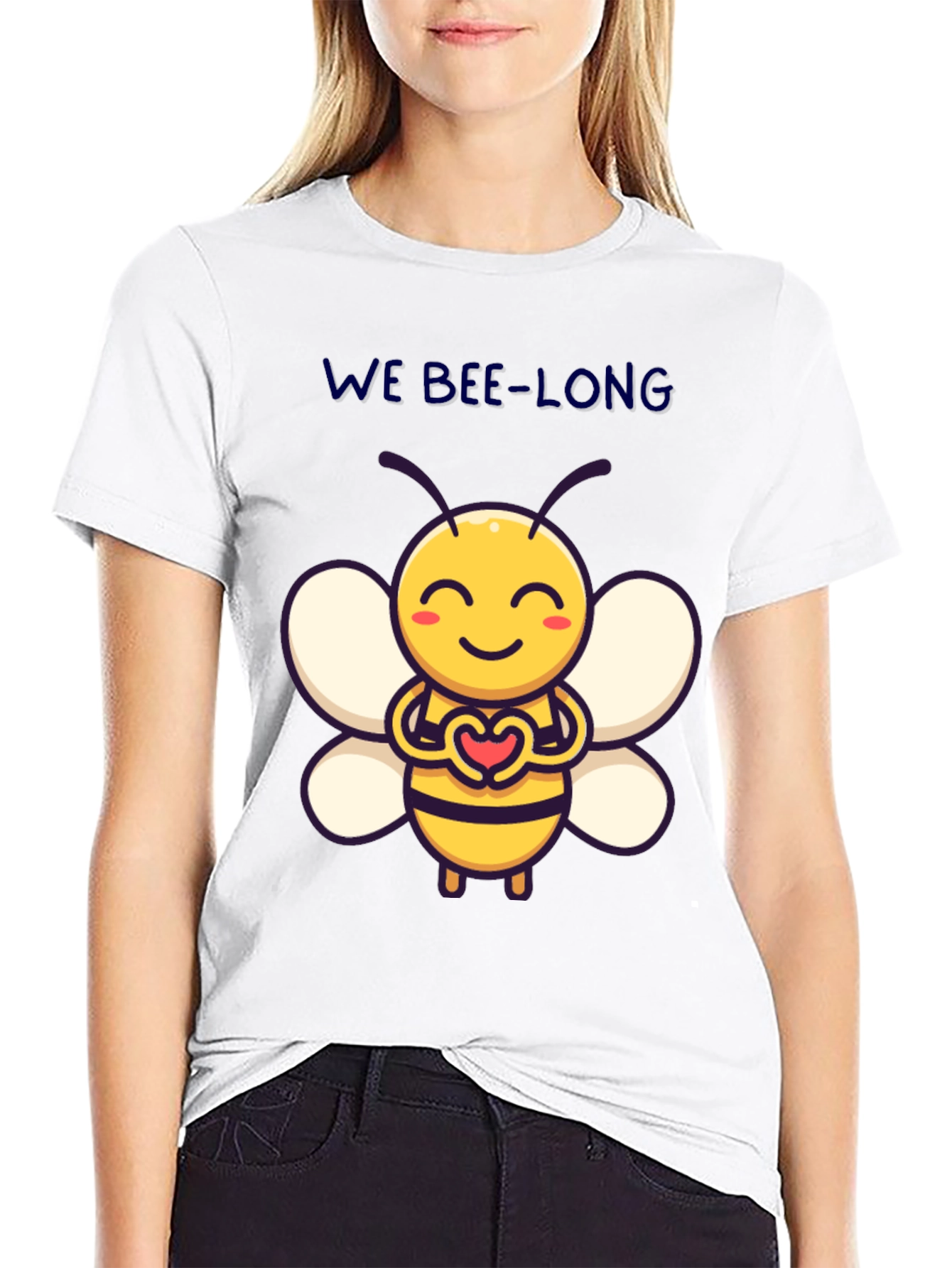 We Bee-Long Cute Bee Graphic T-Shirt