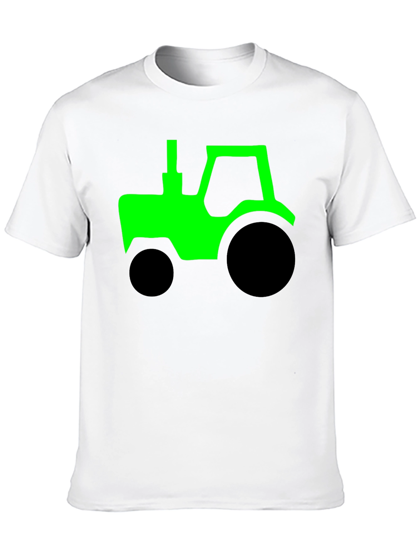 Green Tractor Graphic Black T-Shirt