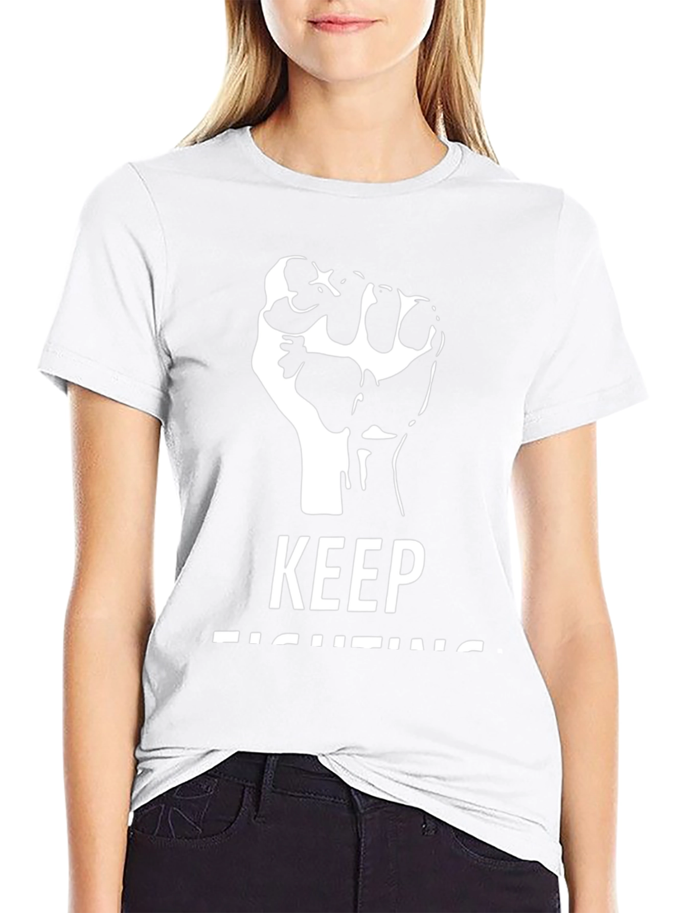 Keep Fighting T-Shirt - Black Graphic Tee
