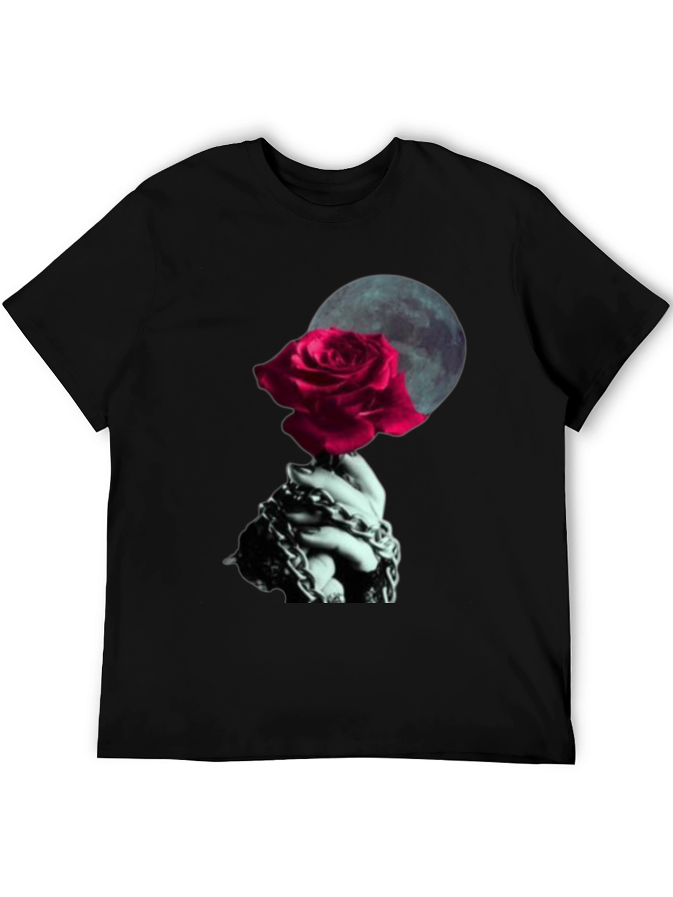 Rose & Chains Graphic T-Shirt - Dark Aesthetic Tee