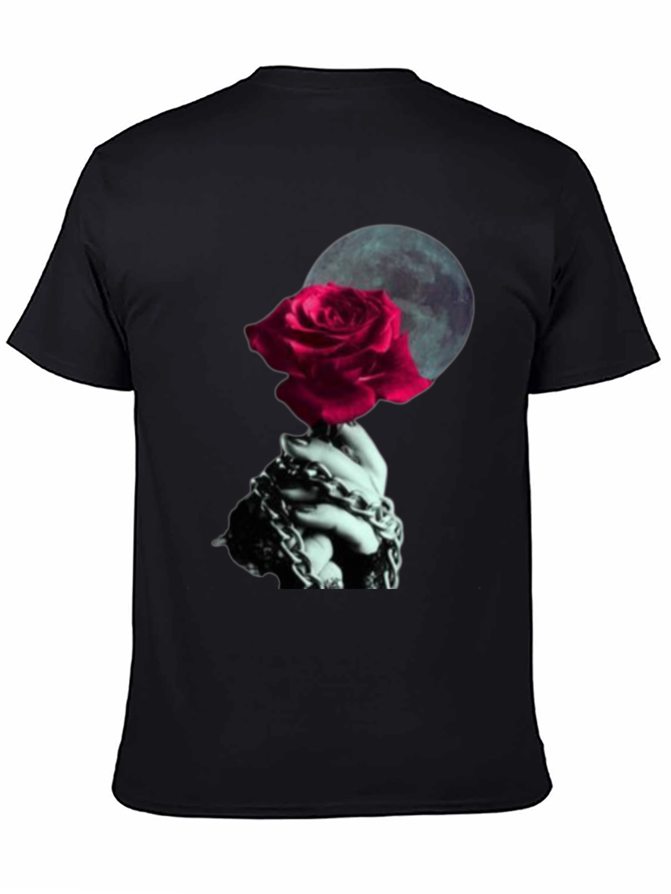Rose & Chains Graphic T-Shirt - Dark Aesthetic Tee