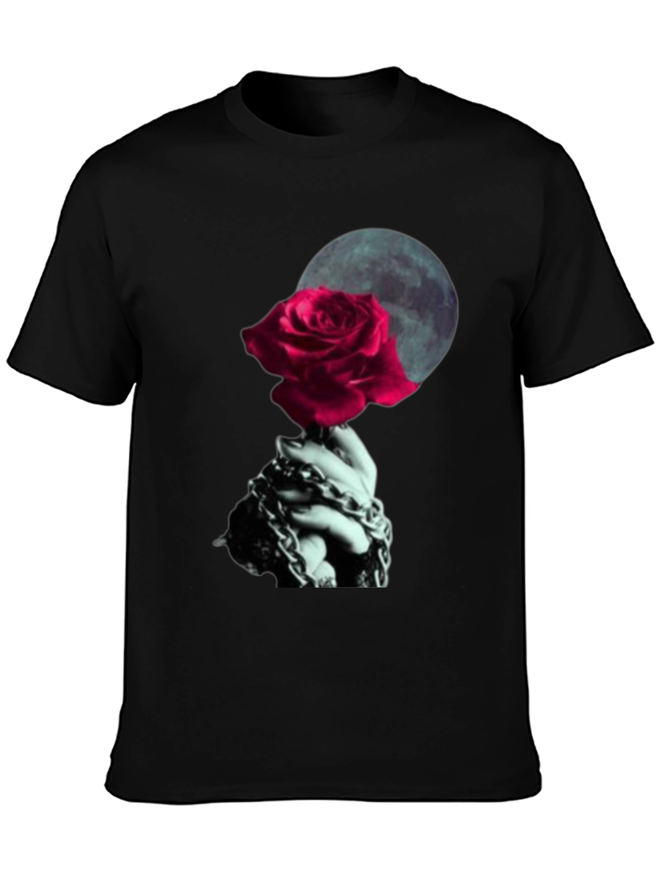 Rose & Chains Graphic T-Shirt - Dark Aesthetic Tee