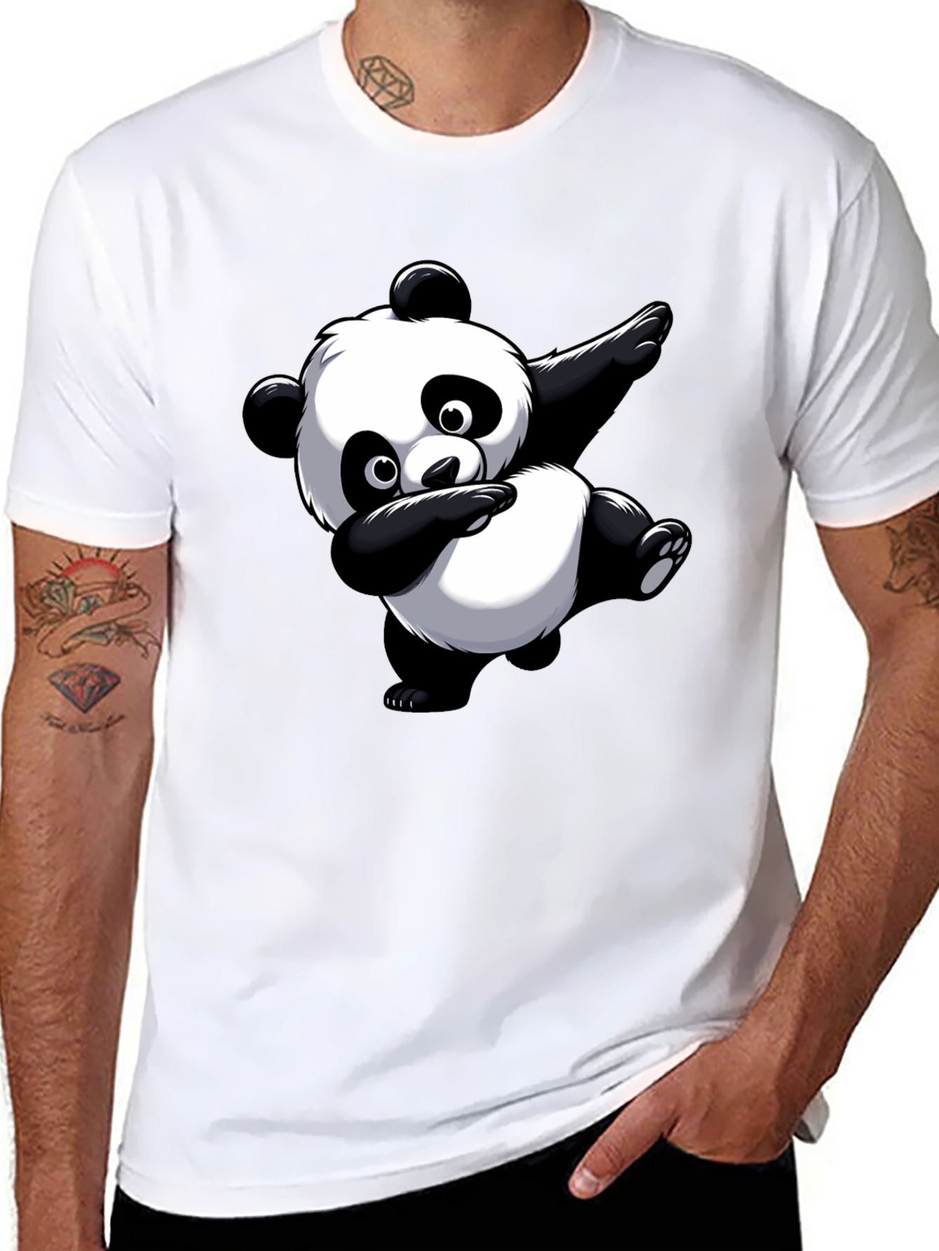 Dabbing Panda Graphic Tee - Black