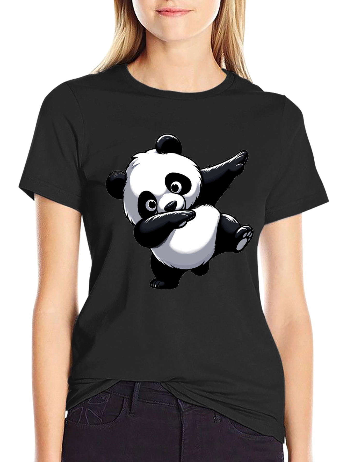 Dabbing Panda Graphic Tee - Black