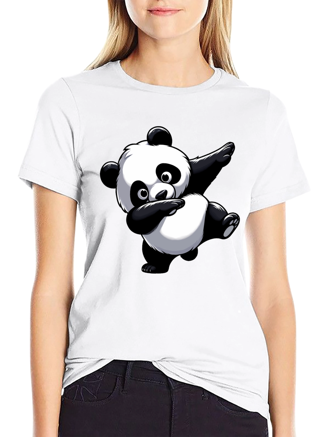 Dabbing Panda Graphic Tee - Black