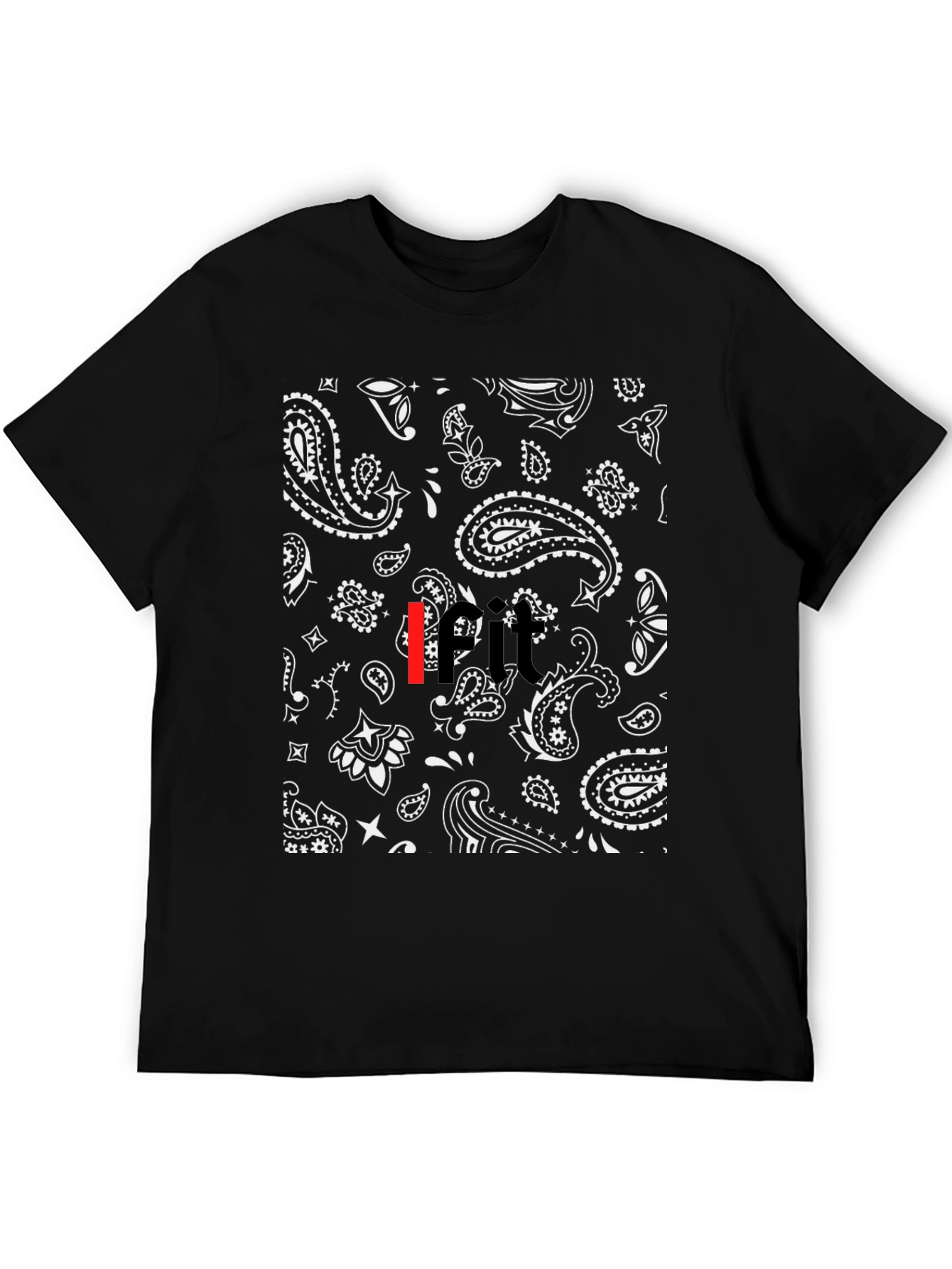 Black Bandana Paisley Print Mens T-Shirt