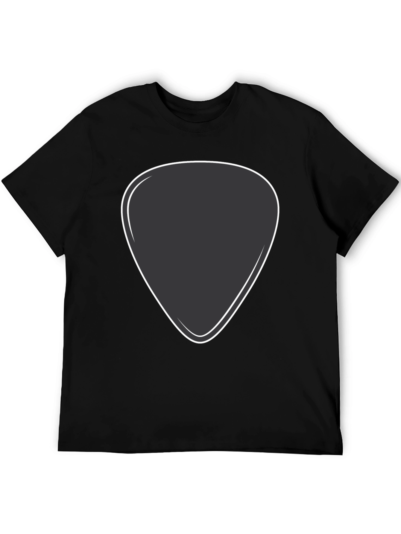 Black T-Shirt with Guitar Pick Design