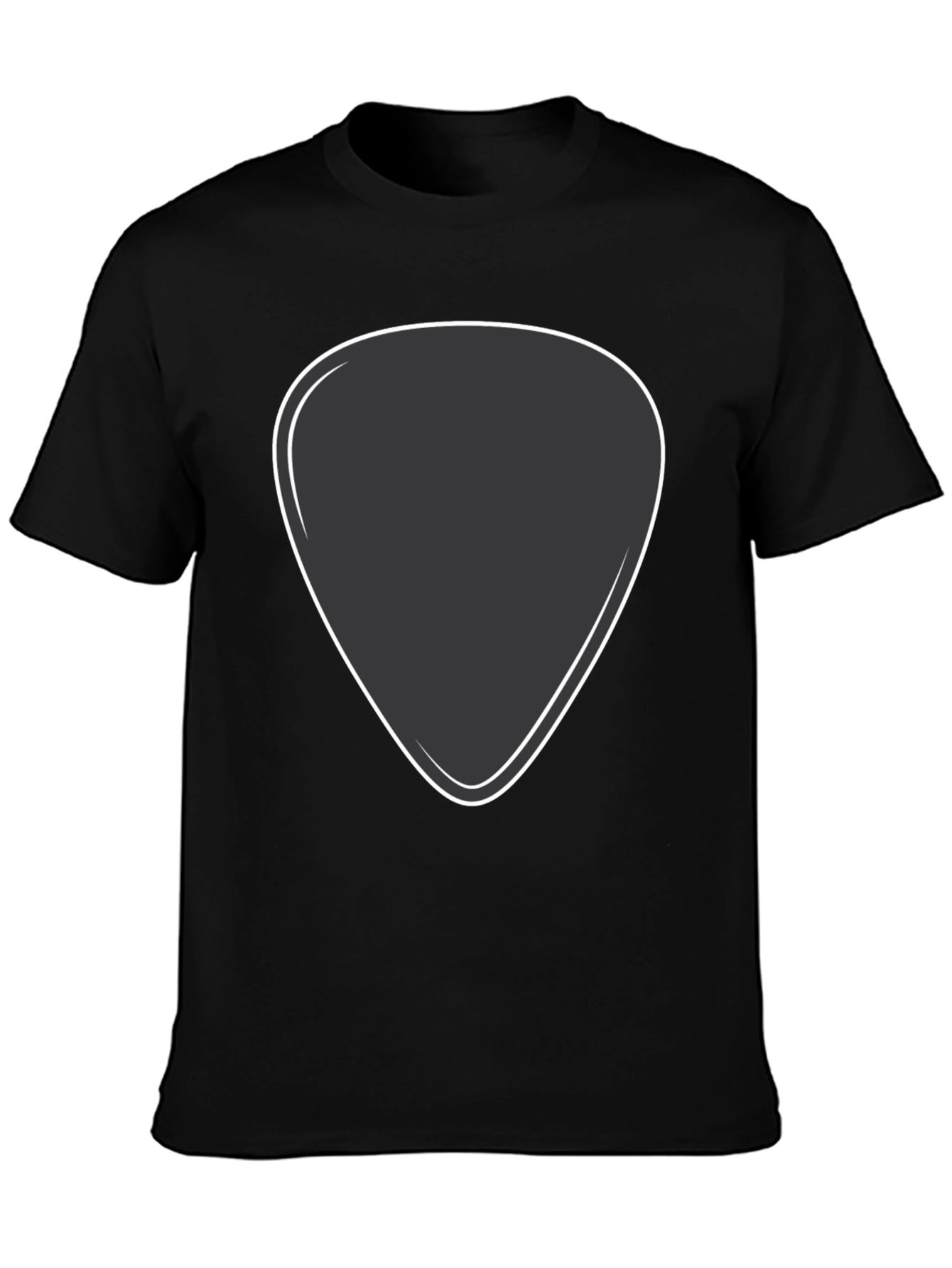 Black T-Shirt with Guitar Pick Design