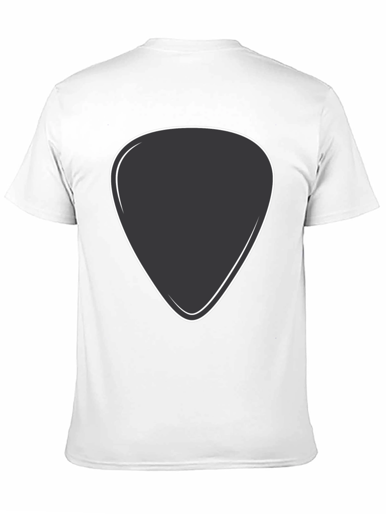 Black T-Shirt with Guitar Pick Design