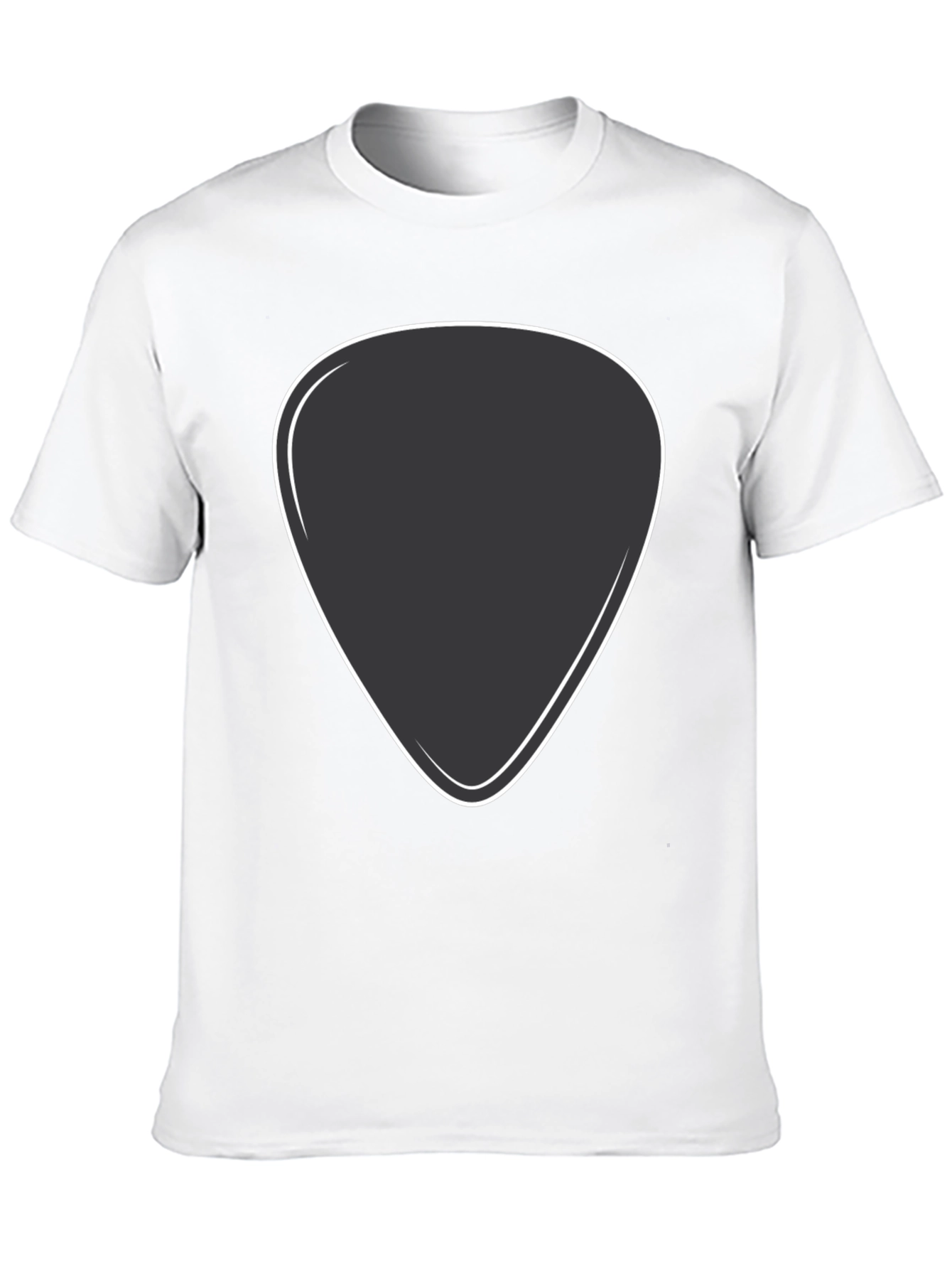 Black T-Shirt with Guitar Pick Design
