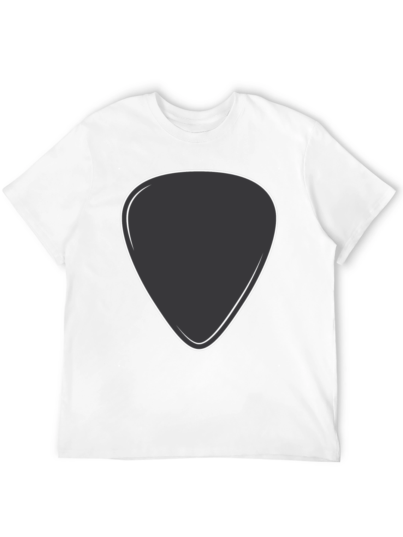 Black T-Shirt with Guitar Pick Design