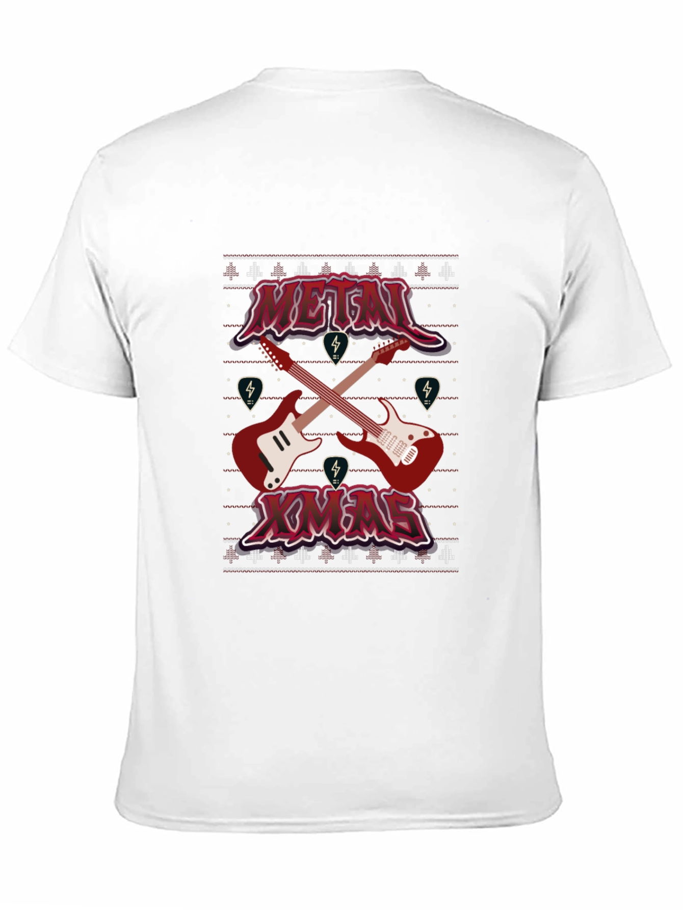 Metal Xmas Guitar Graphic T-Shirt