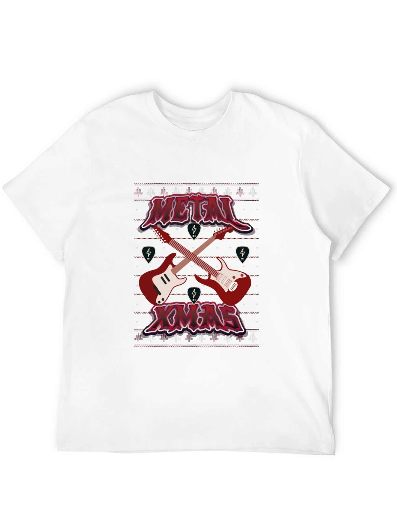 Metal Xmas Guitar Graphic T-Shirt