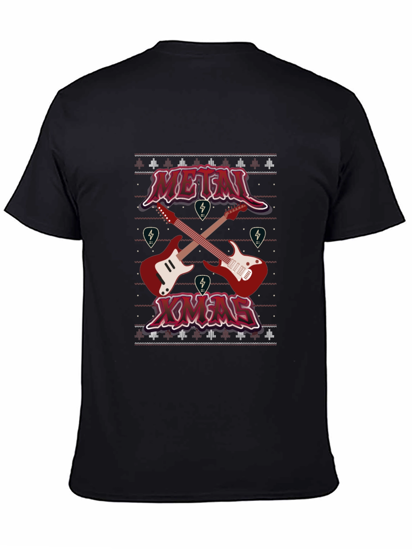 Metal Xmas Guitar Graphic T-Shirt