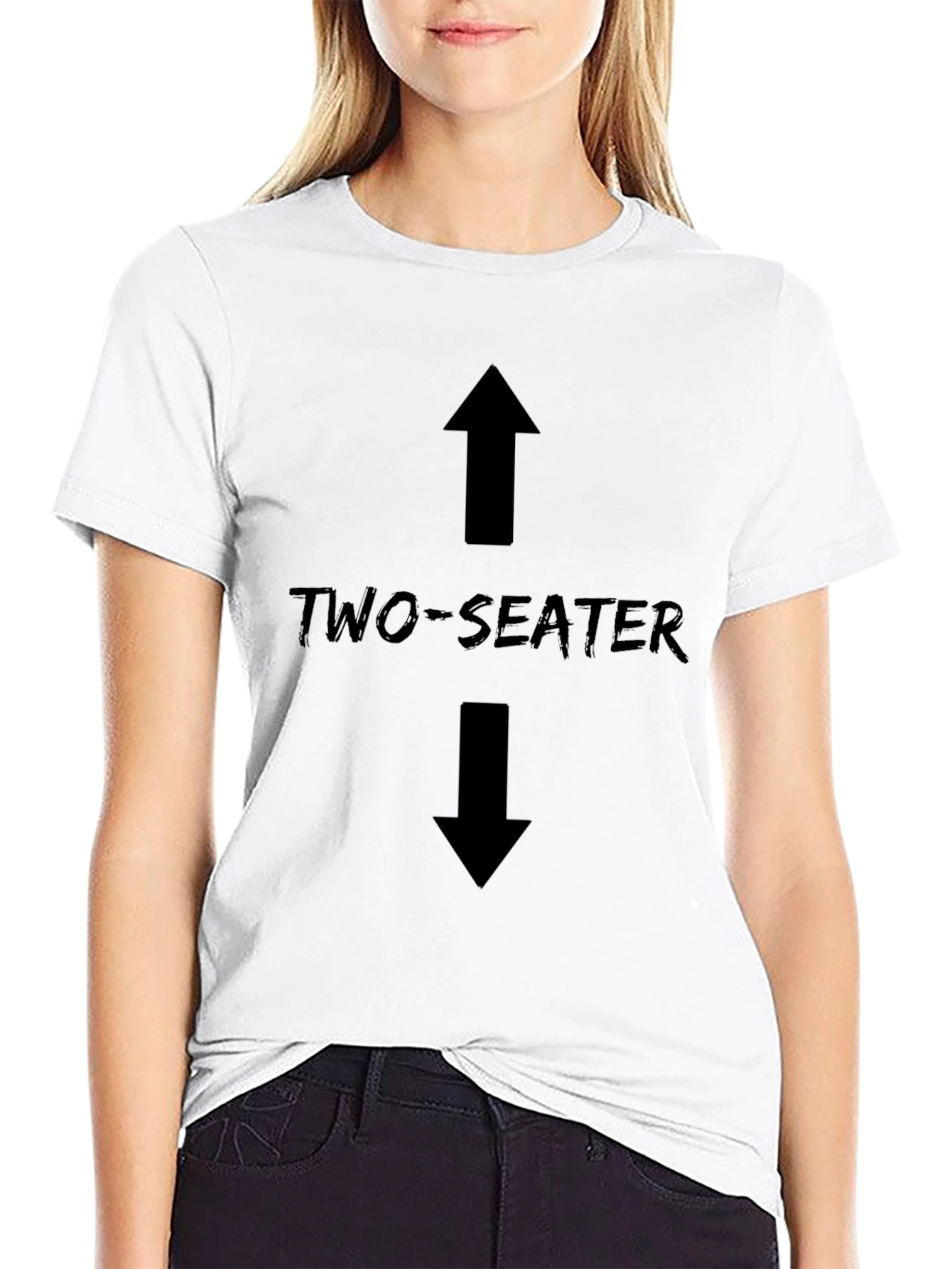 Two-Seater Graphic Tee - Funny Directional Humor T-Shirt