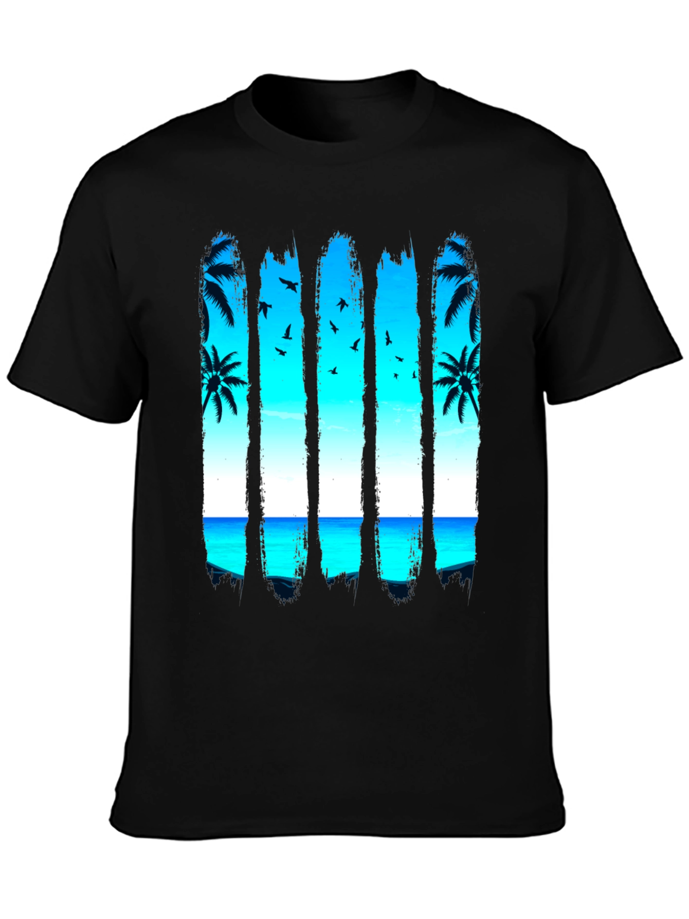Tropical Palm Tree Beach Graphic T-Shirt