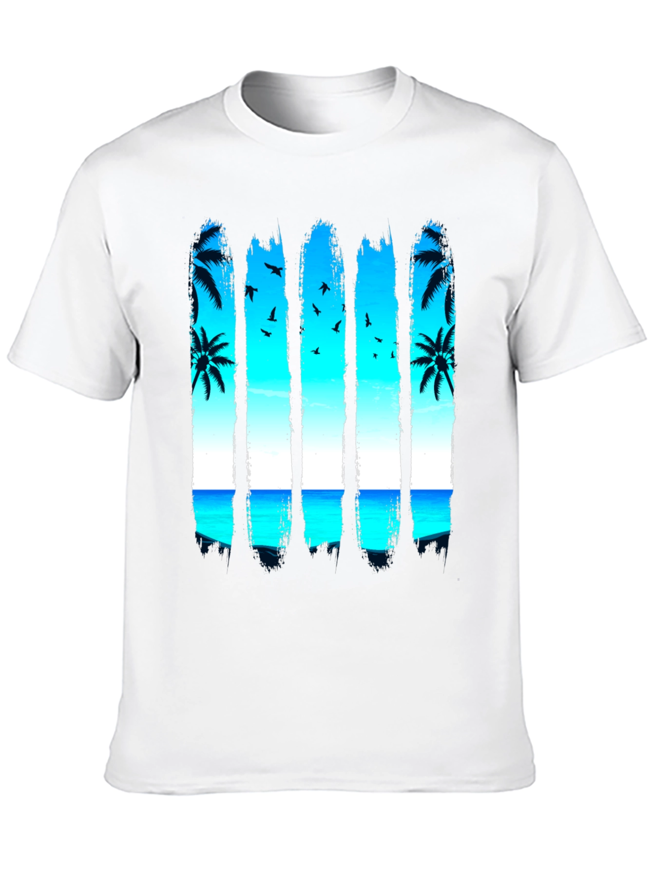 Tropical Palm Tree Beach Graphic T-Shirt