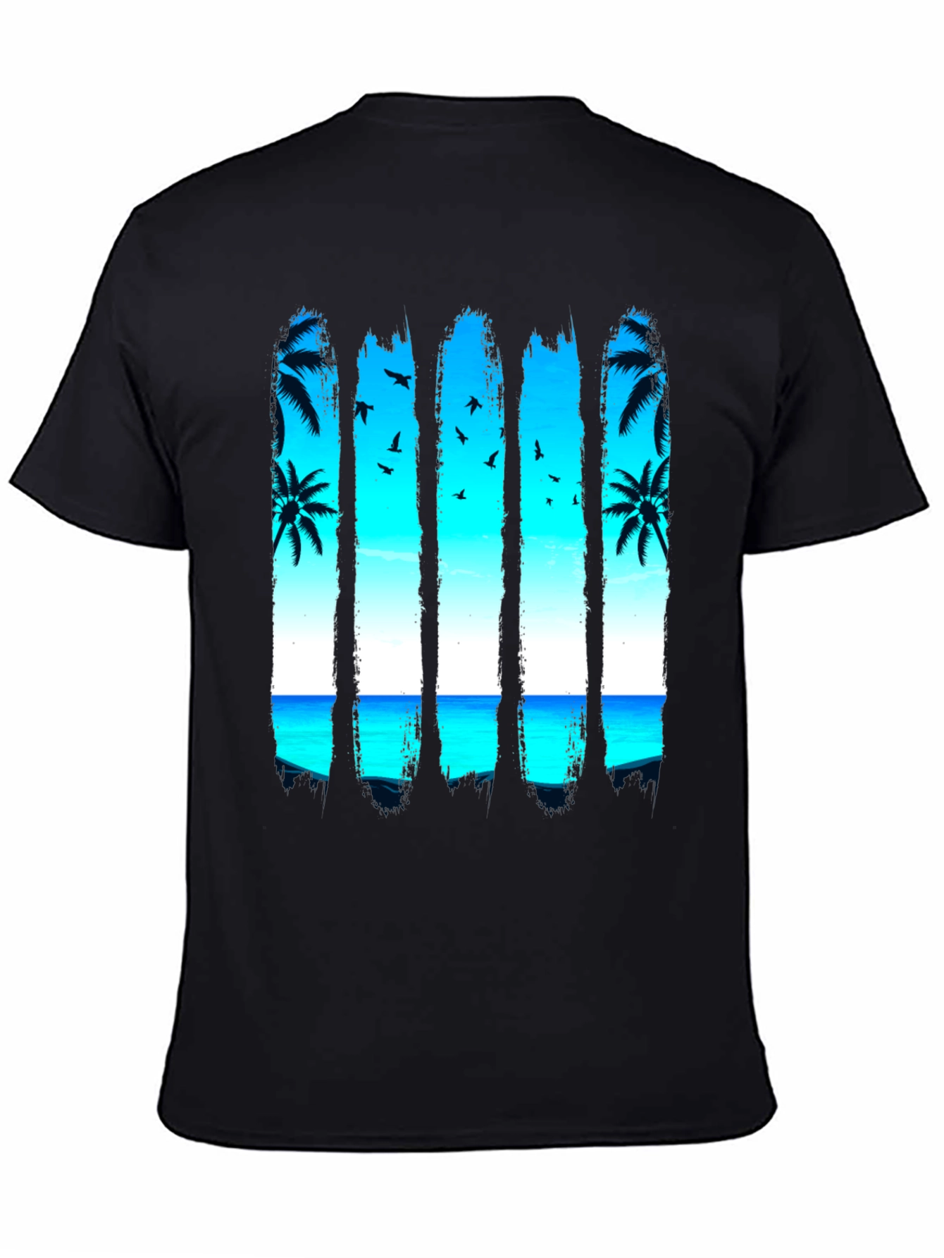 Tropical Palm Tree Beach Graphic T-Shirt