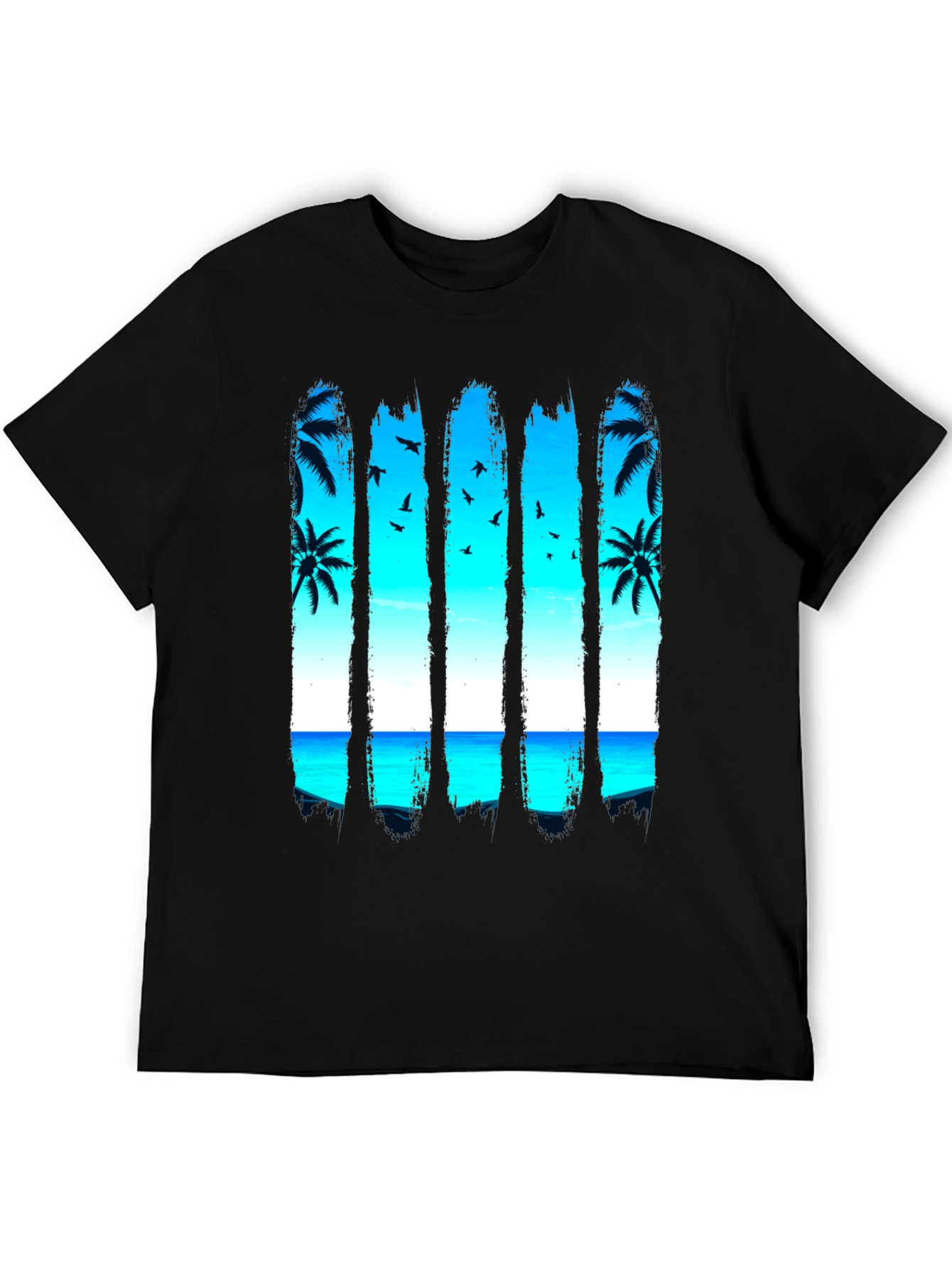 Tropical Palm Tree Beach Graphic T-Shirt