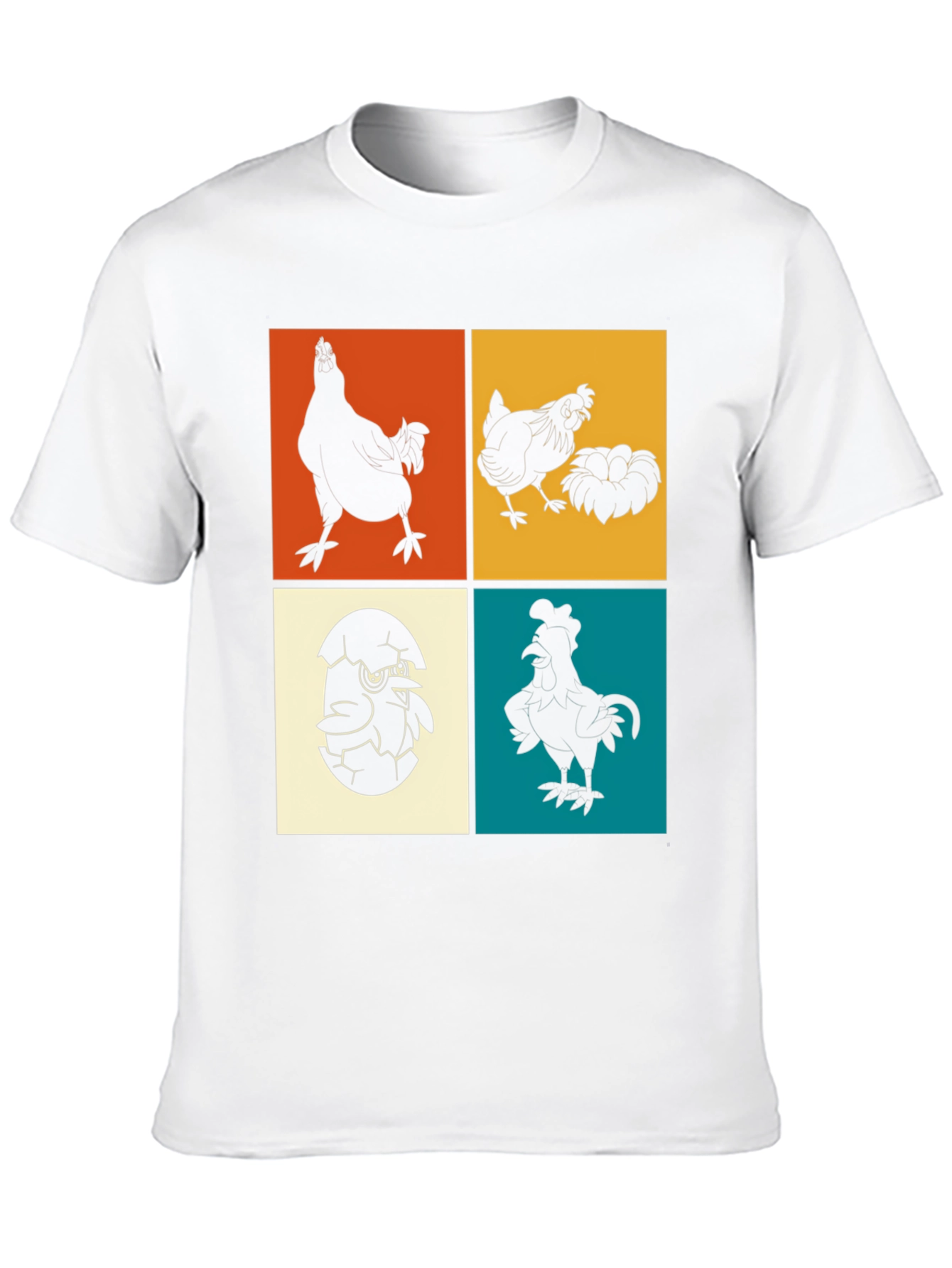 Retro Chicken Silhouette Graphic Tee