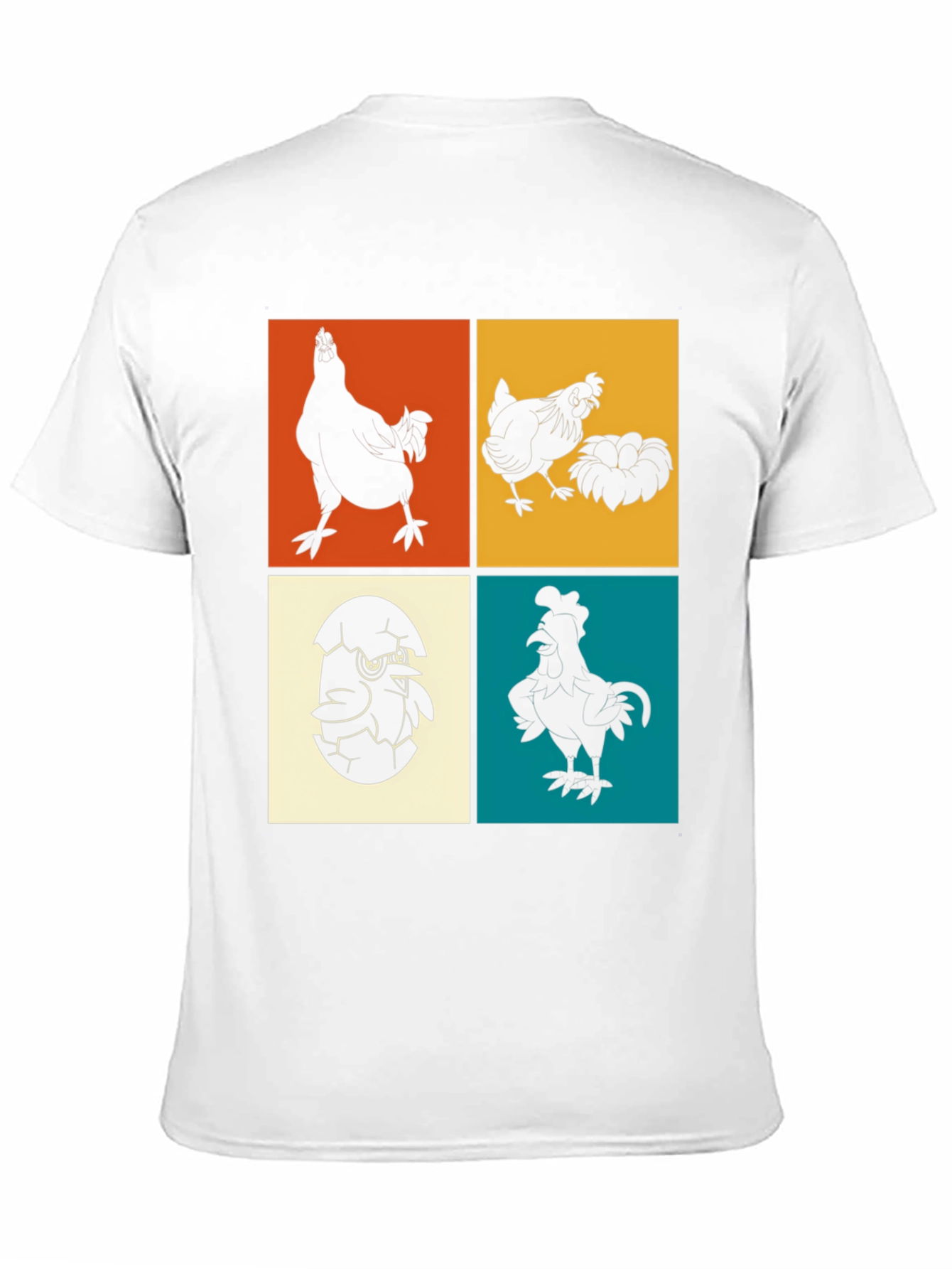Retro Chicken Silhouette Graphic Tee