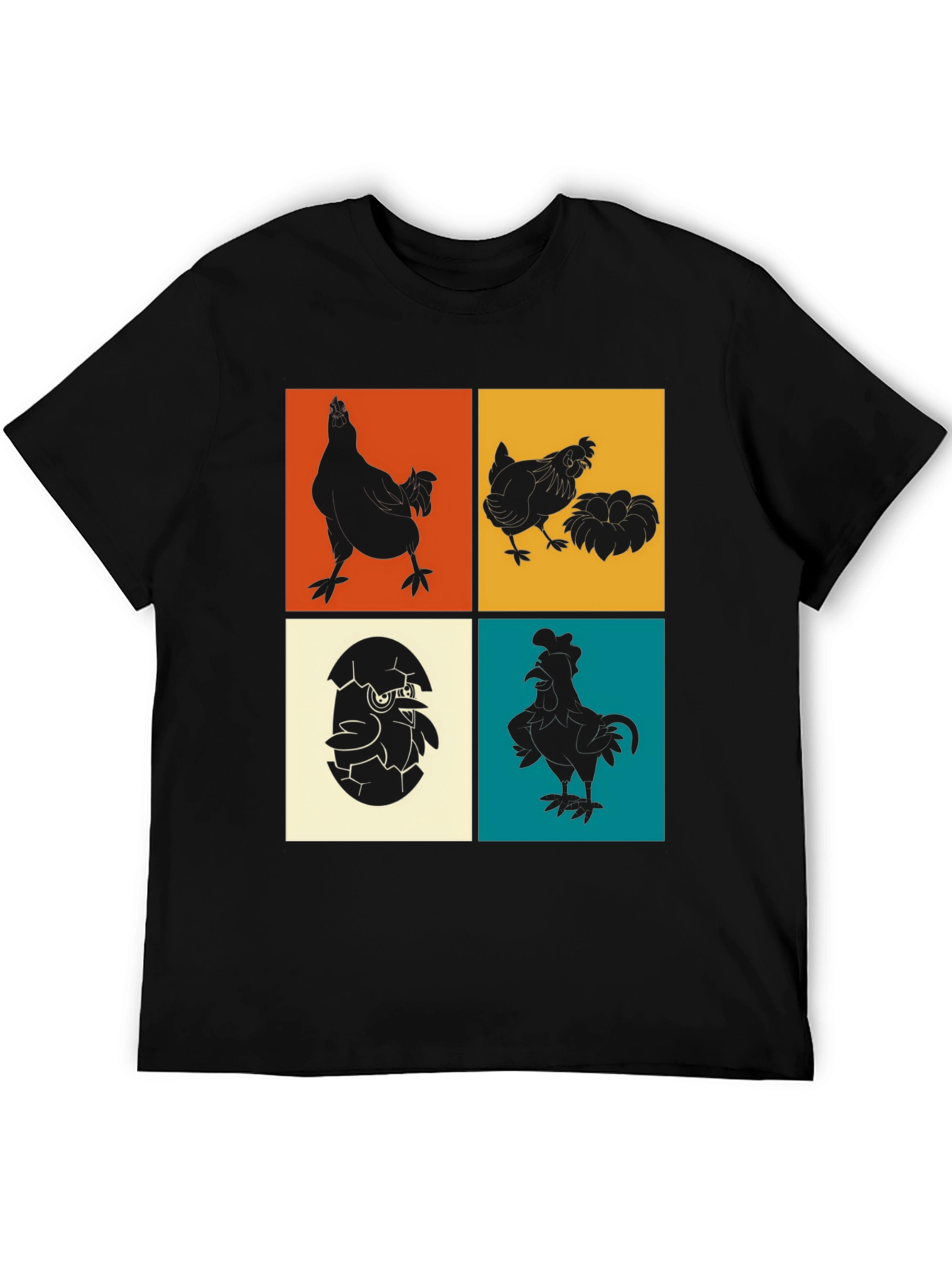 Retro Chicken Silhouette Graphic Tee