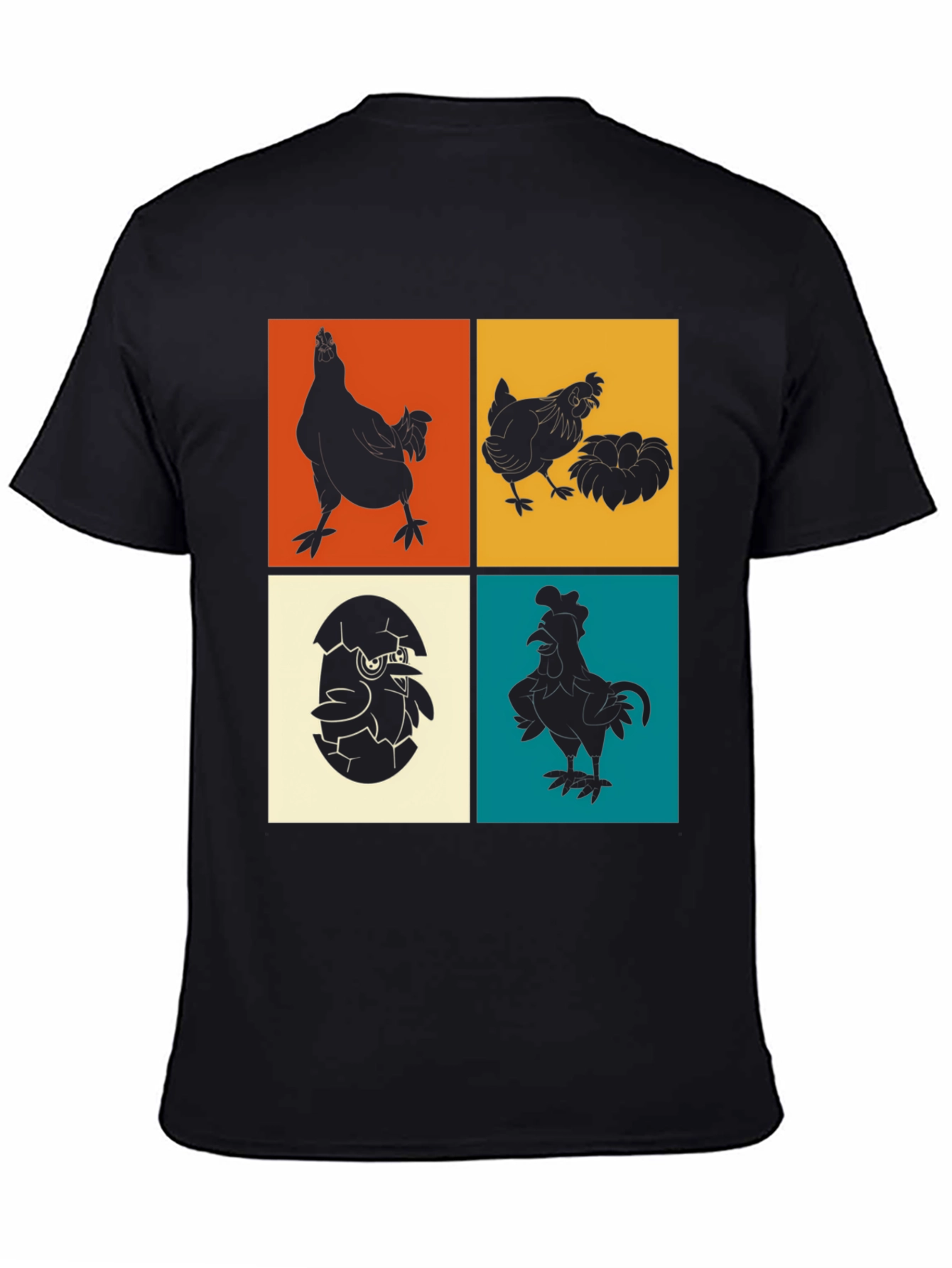 Retro Chicken Silhouette Graphic Tee