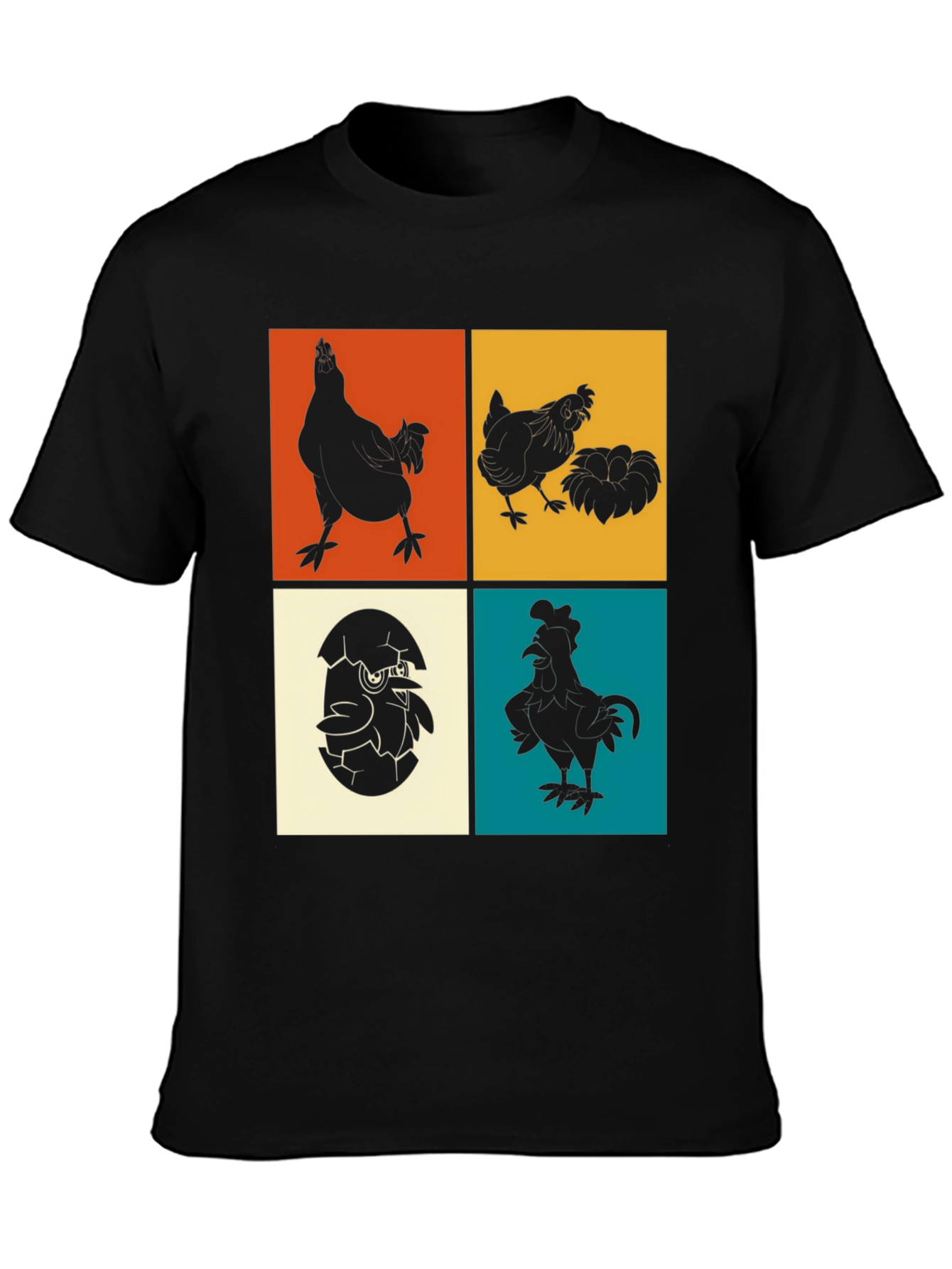 Retro Chicken Silhouette Graphic Tee