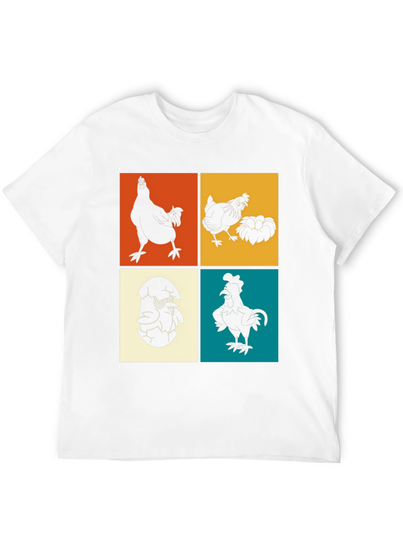 Retro Chicken Silhouette Graphic Tee
