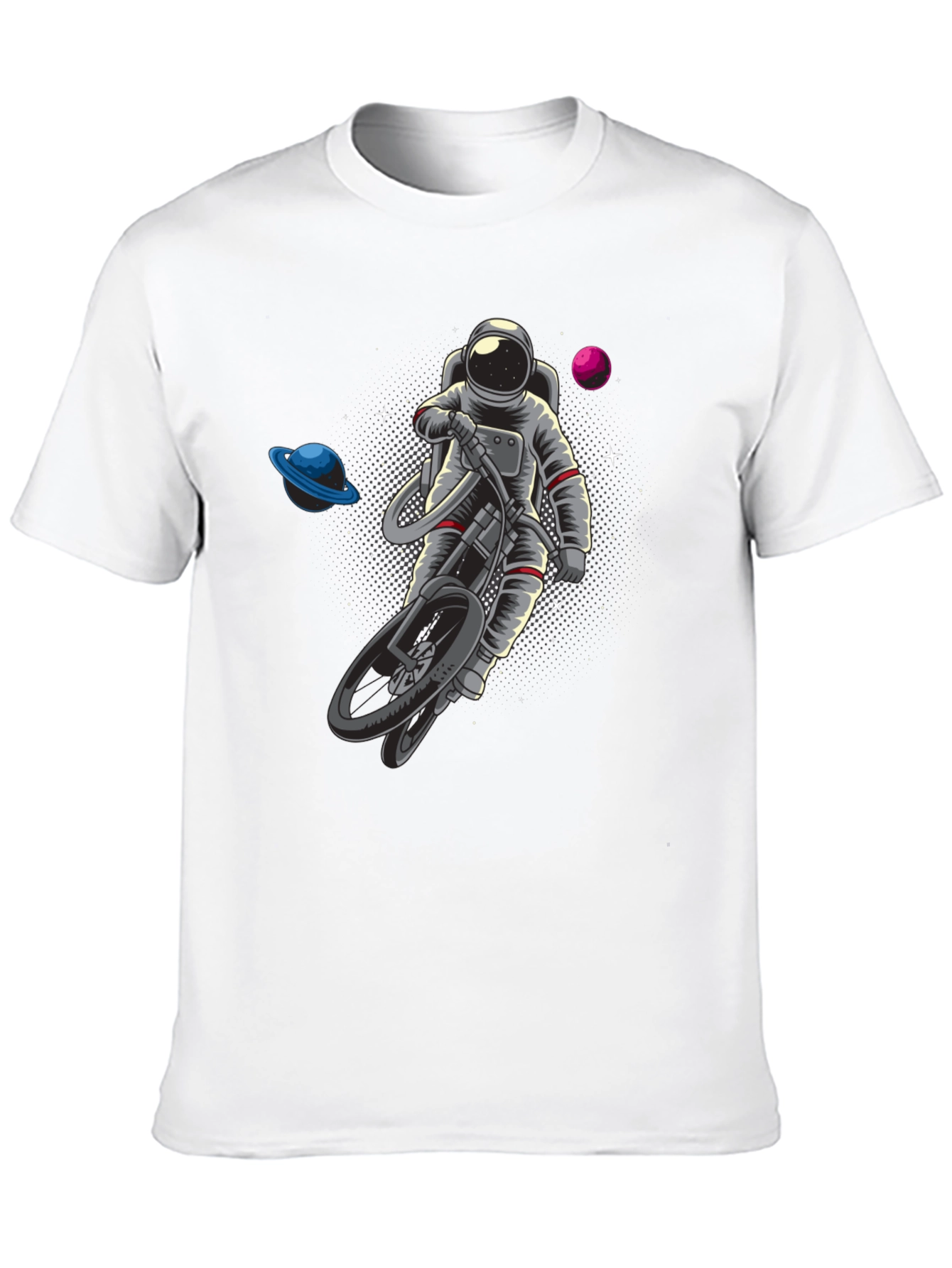 Astronaut Riding Bike in Space T-Shirt