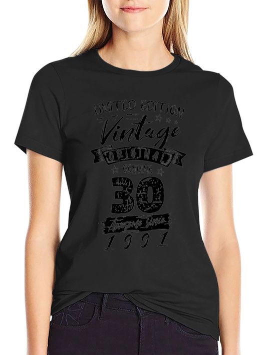 Vintage 30th Birthday Limited Edition Black T-Shirt