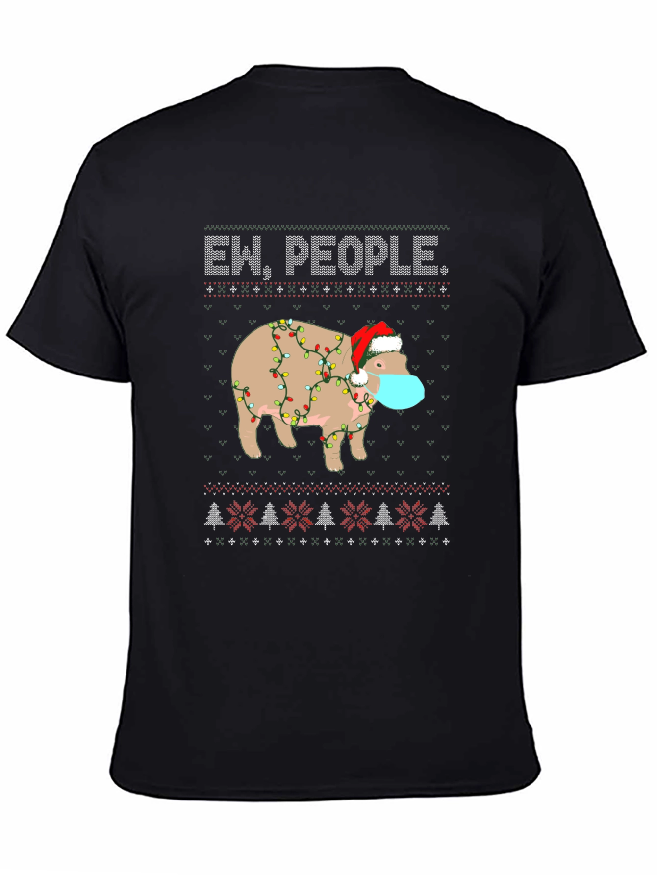 Ew People Christmas Hippo T-Shirt