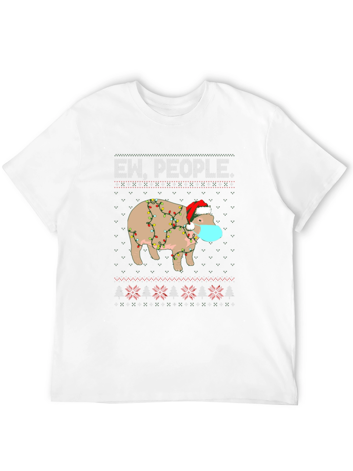 Ew People Christmas Hippo T-Shirt
