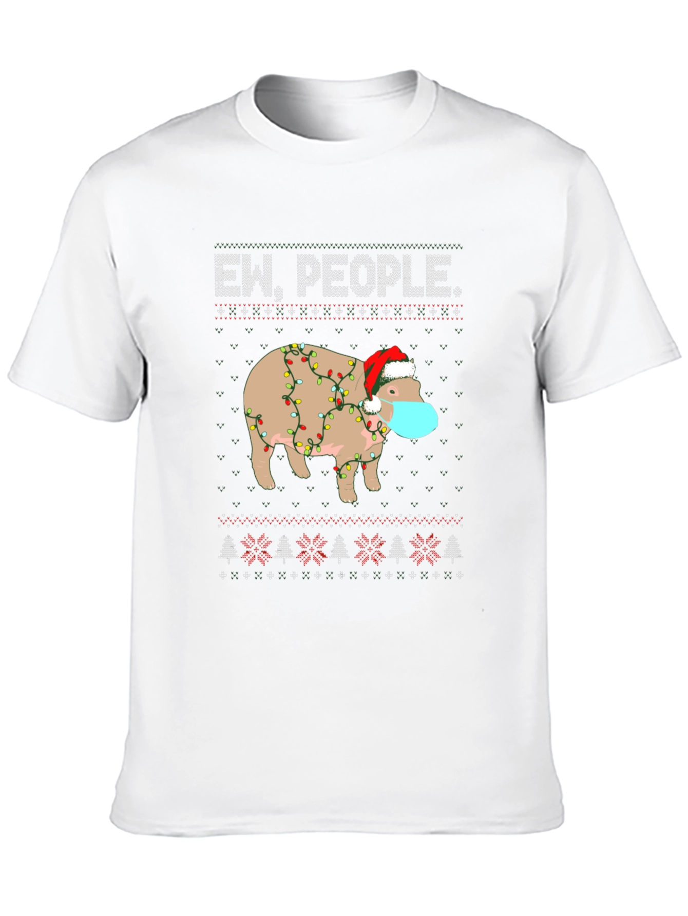 Ew People Christmas Hippo T-Shirt
